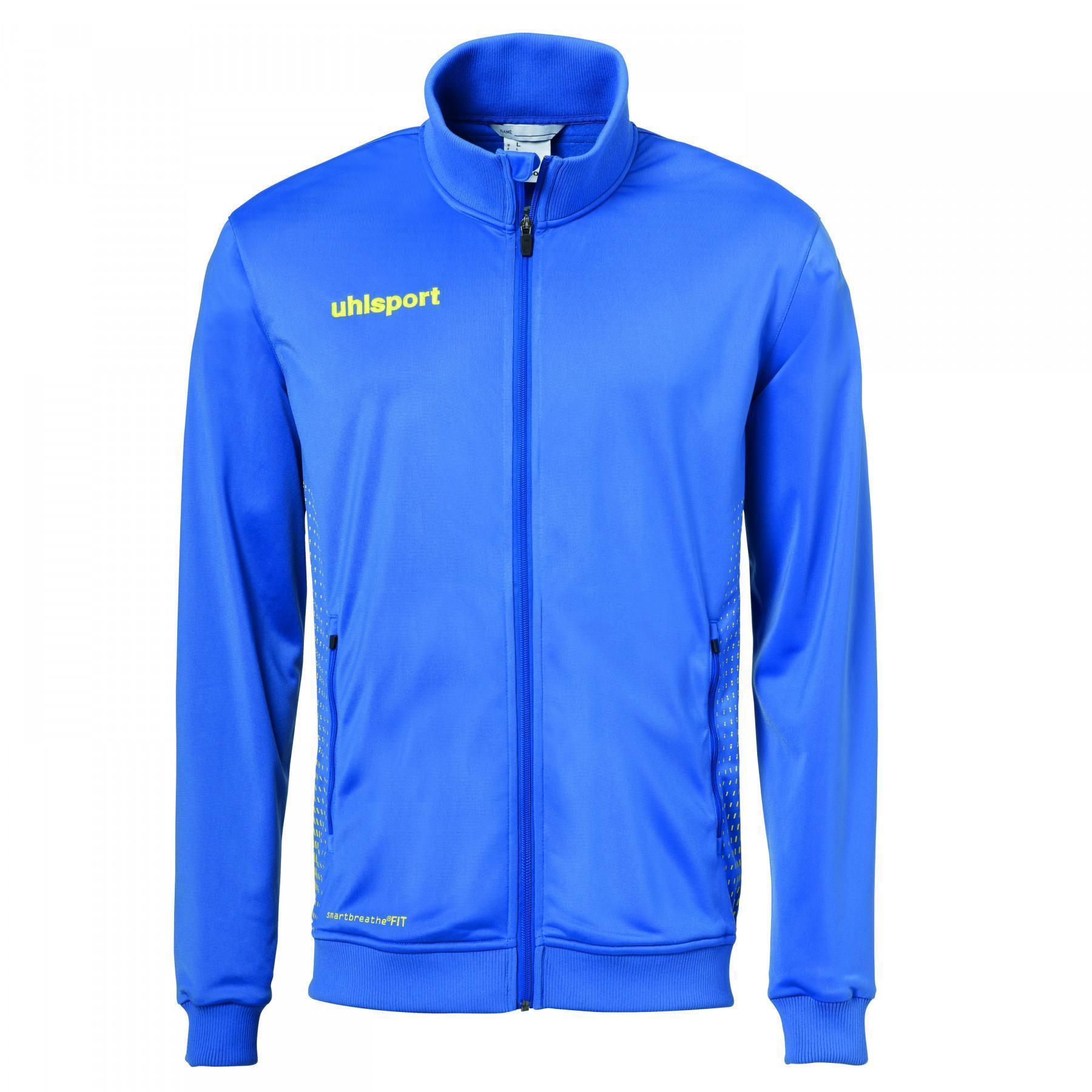 Uhlsport Mens Goal Sports Football Waterproof Rain Zip Jacket Top Blue Navy 