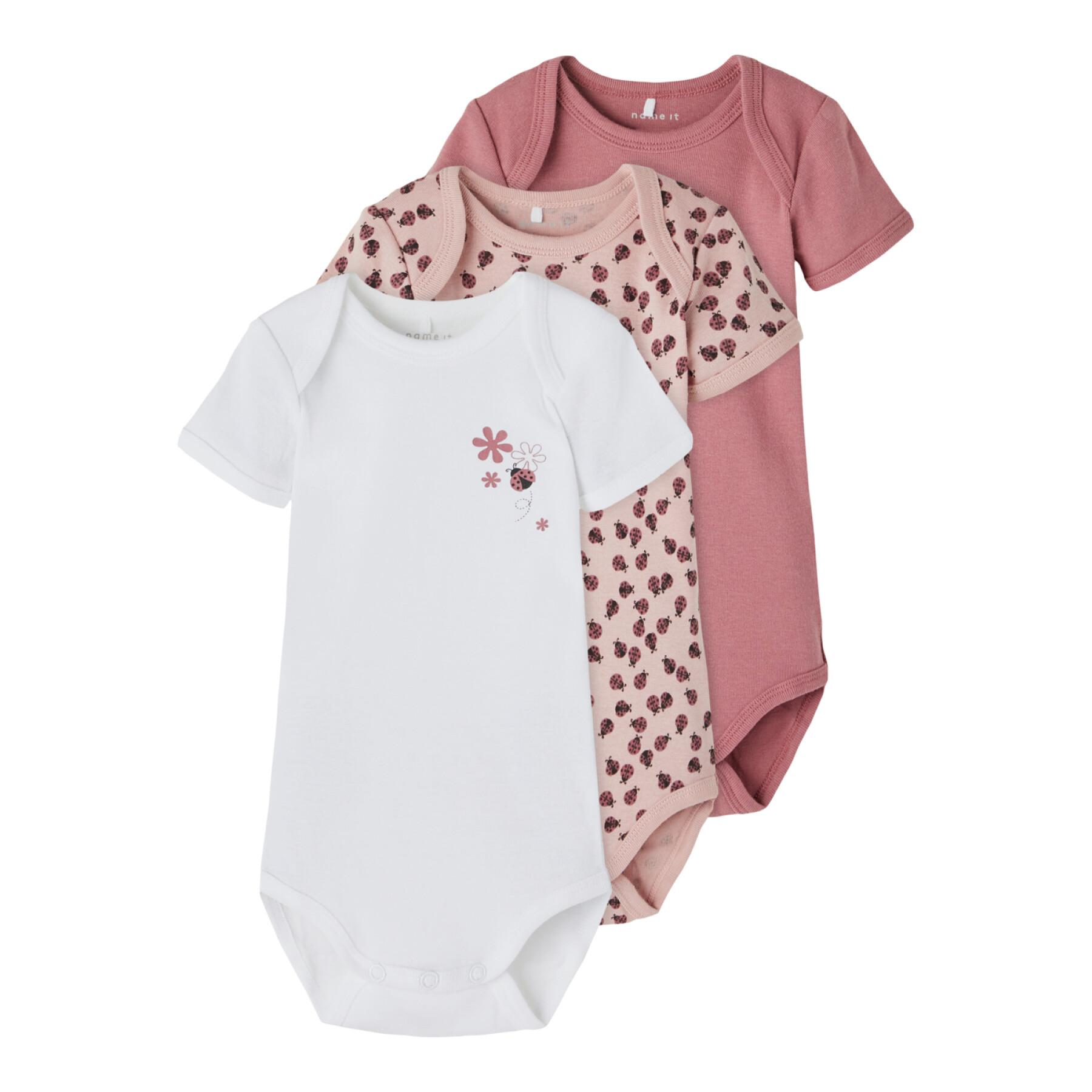 Pack of 3 baby bodysuits Name it Deco