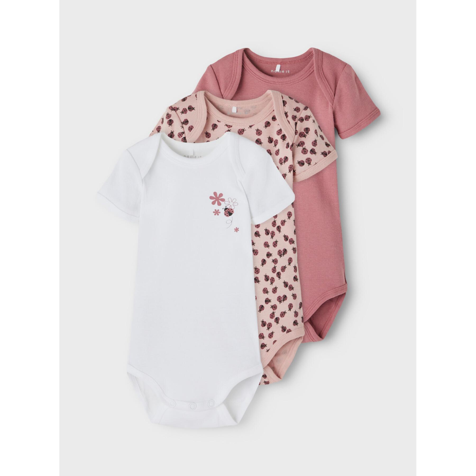 Pack of 3 baby bodysuits Name it Deco