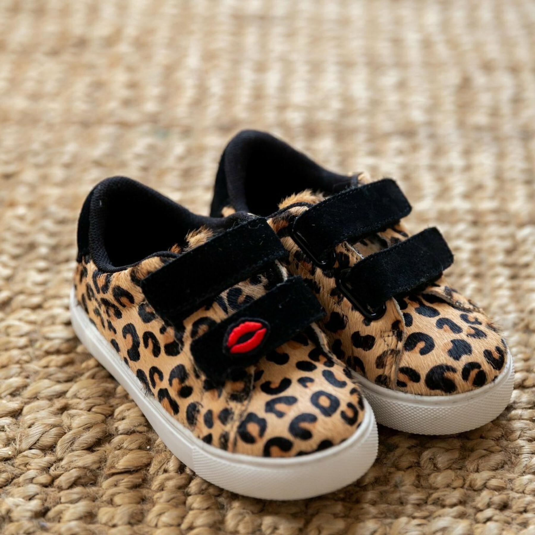 Girl sneakers Bons Baisers de Paname Mini Edith-Leopard