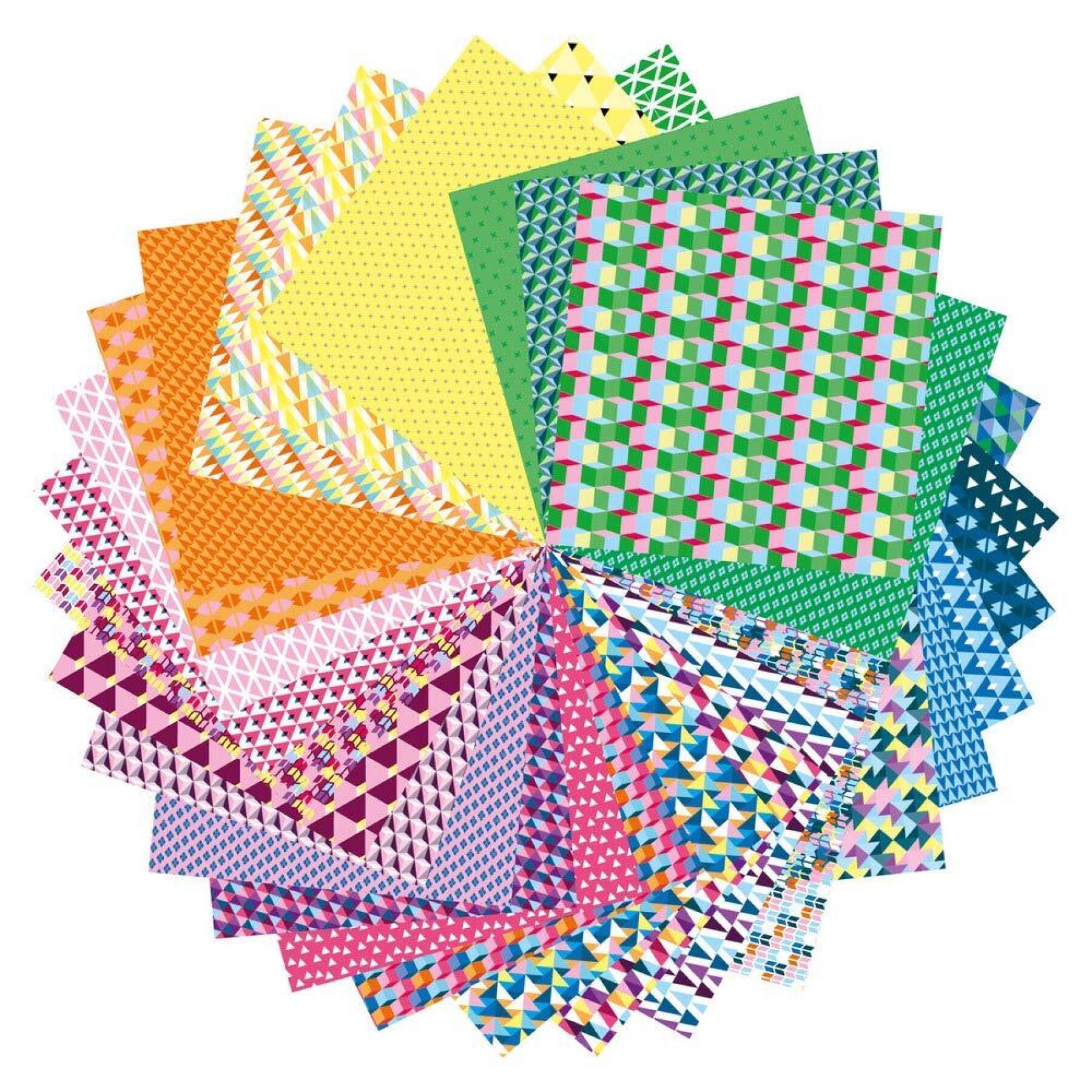 60 sheets origami pouch Avenue Mandarine Geometric 20 x 20 cm, 70g