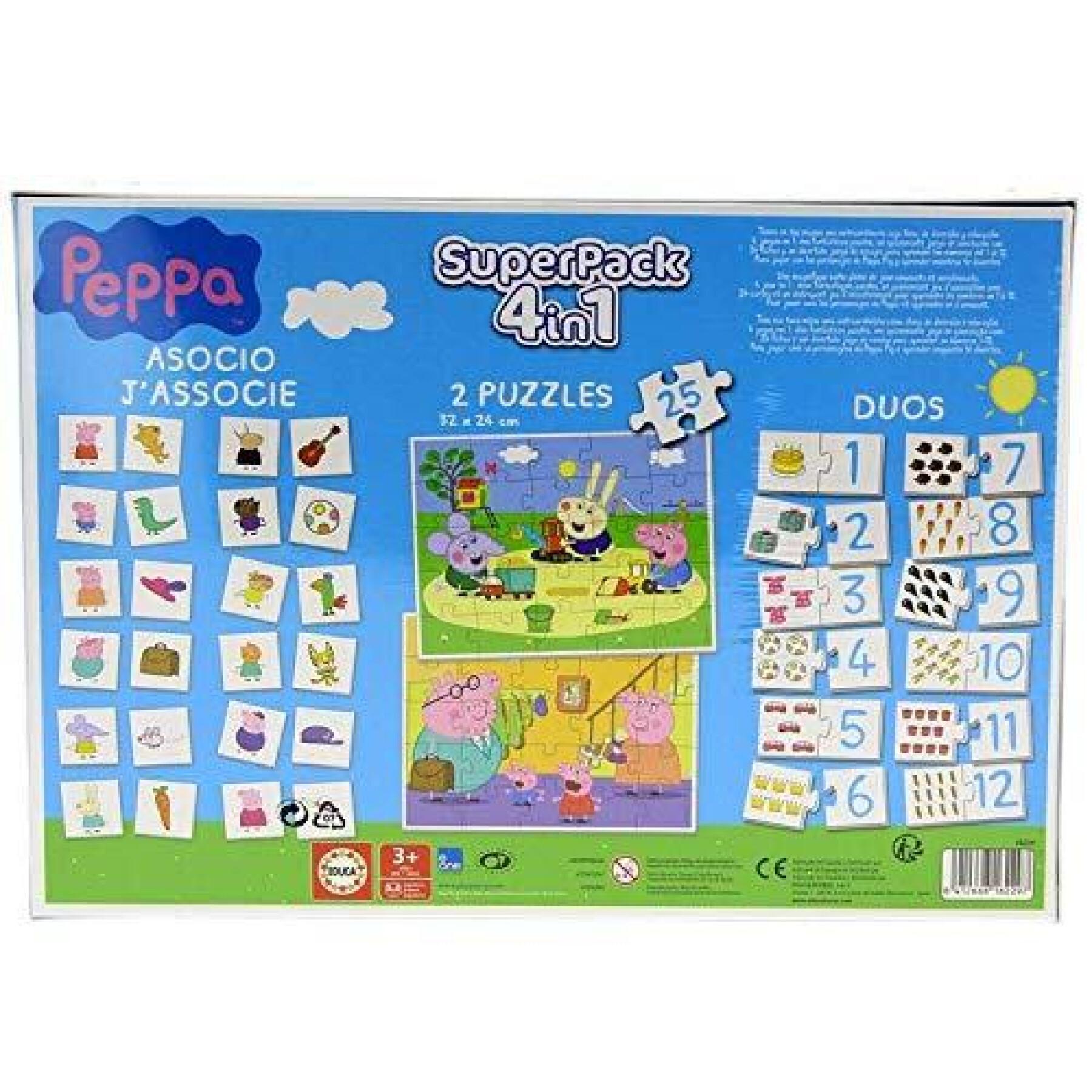 Set of 4 educational games Peppa Pig SúperLot