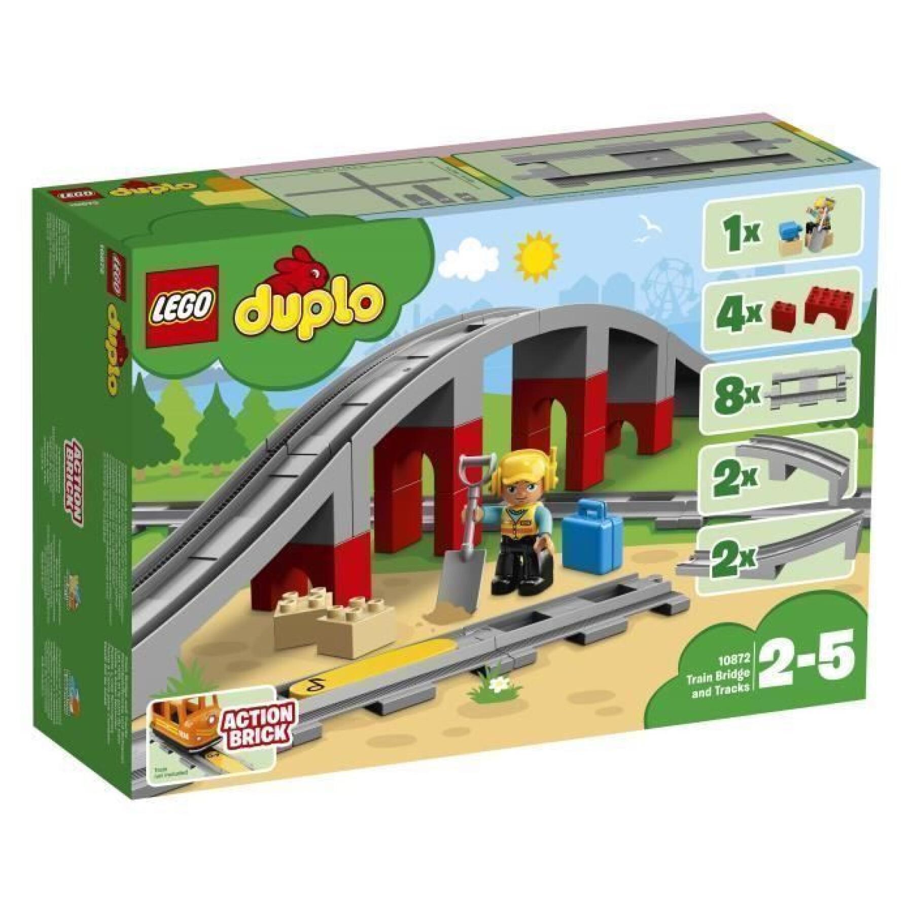 Train track and bridge building set Lego Duplo