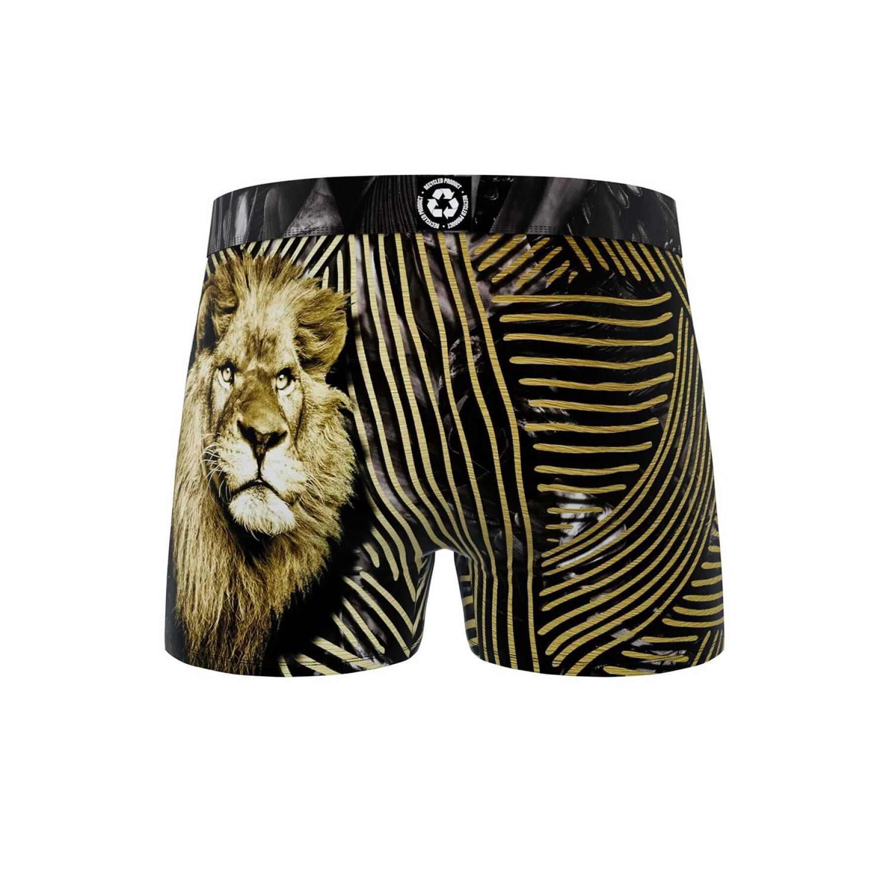 Recycled polyester boxer shorts with lion print for kids Freegun