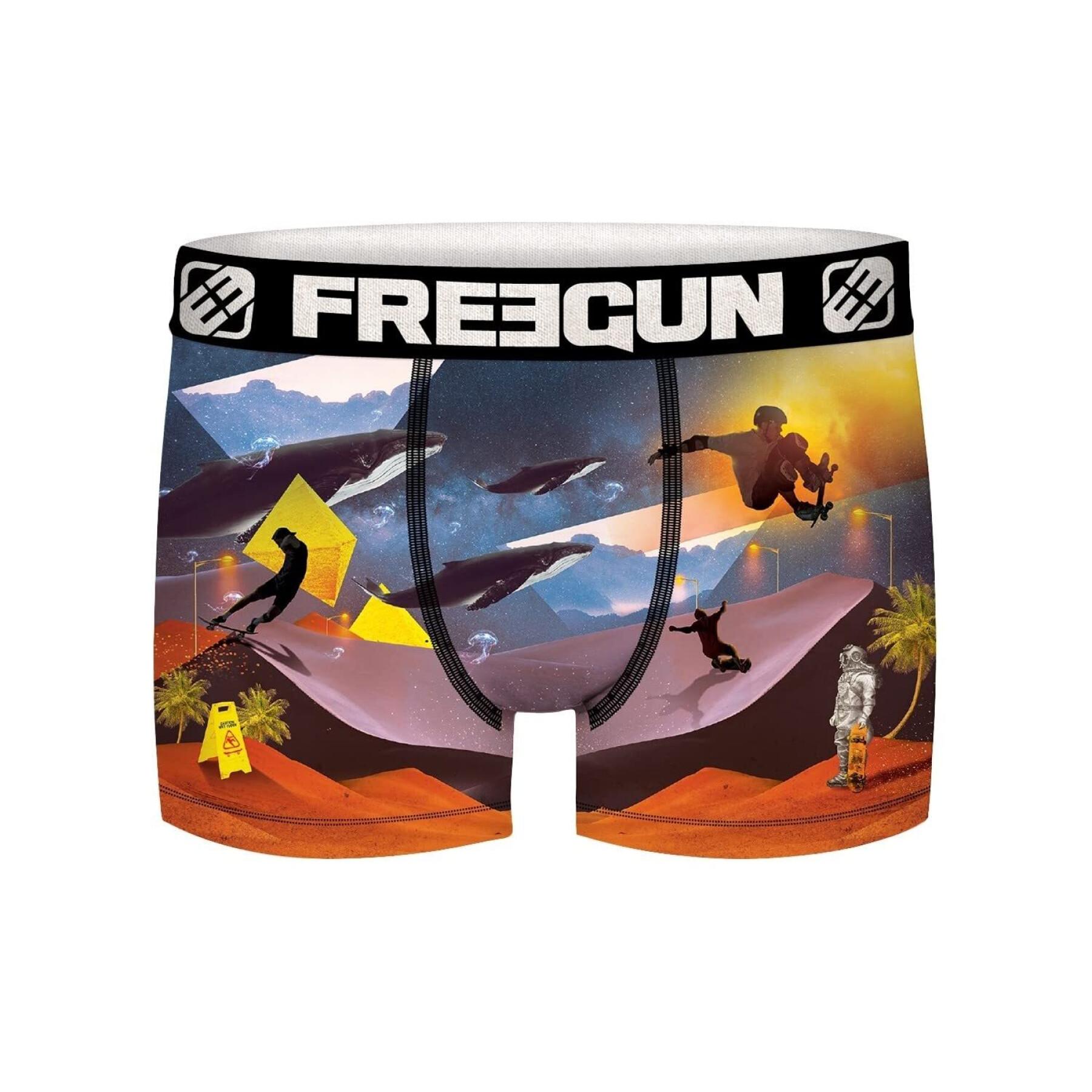 Surreal skateboard and surf boxer shorts for kids Freegun