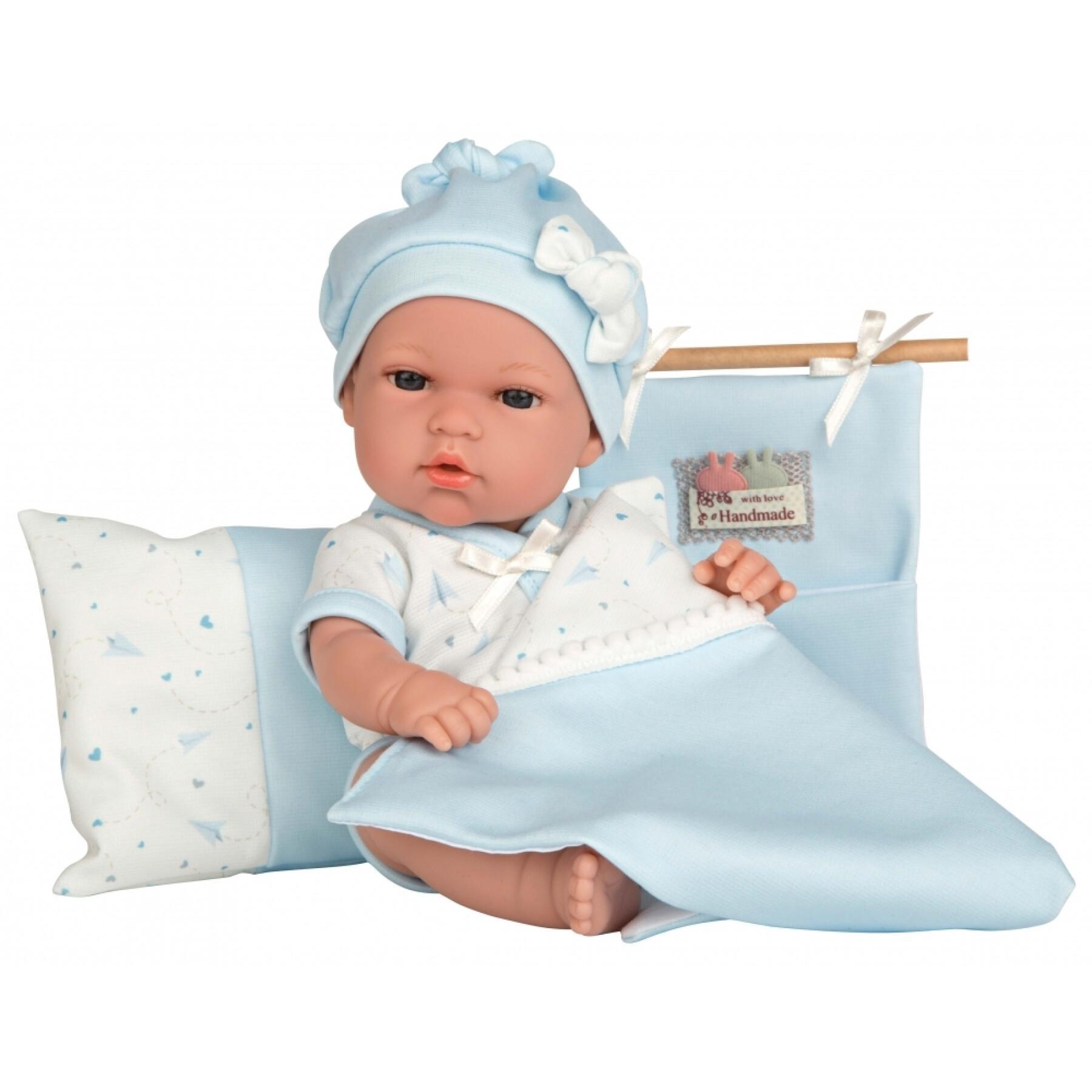 Doll with pillow, comforter and multipurpose bag Antonio Juan