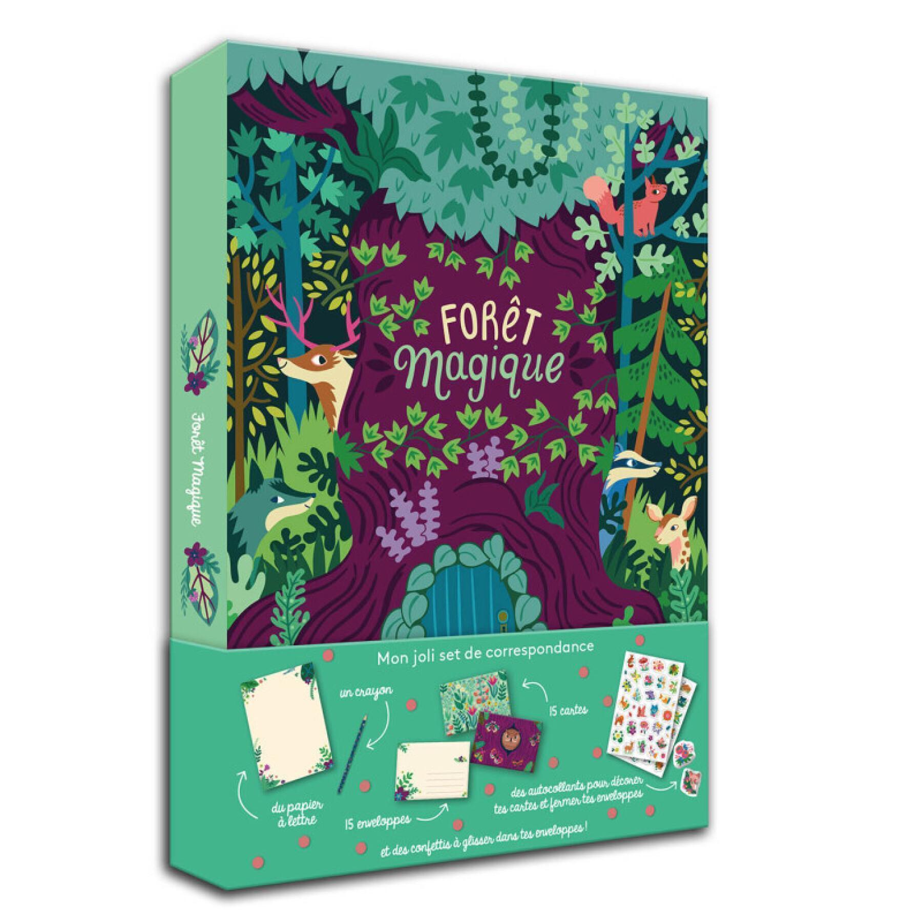 Book for magic forest my pretty correspondence set Auzou