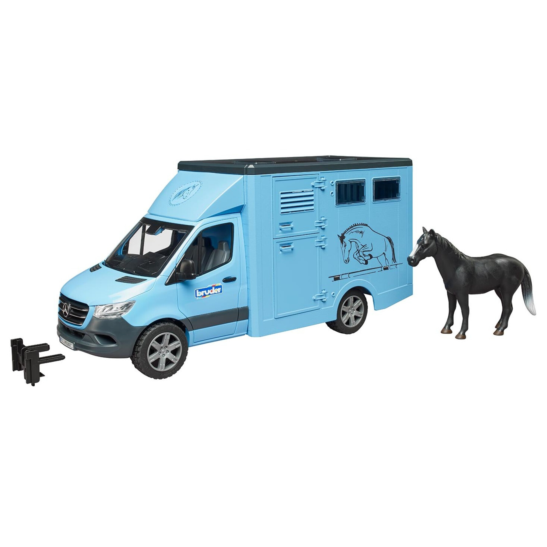 Car games - sprinter with horse transporter+horse Bruder MB