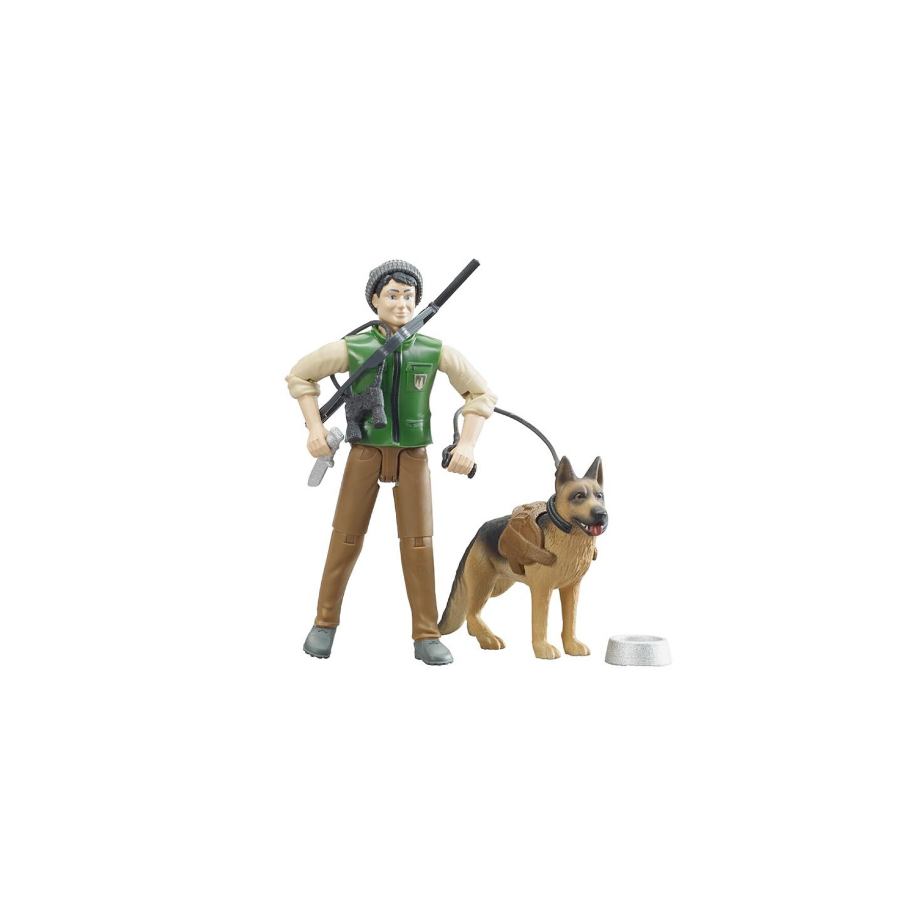 Forestry figurine with dog and equipment Bruder