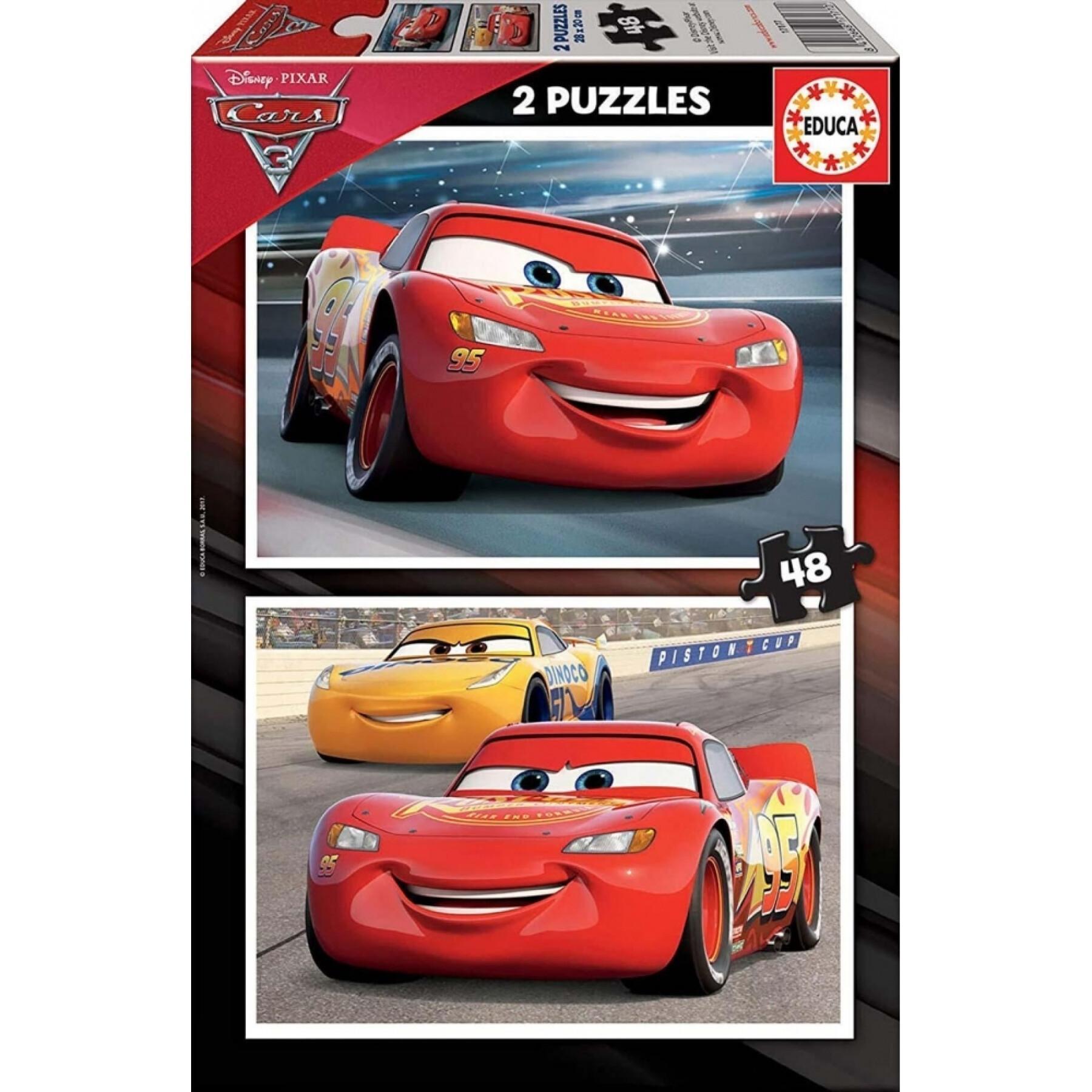 Puzzles with 48 pieces cars double Cars (x2)