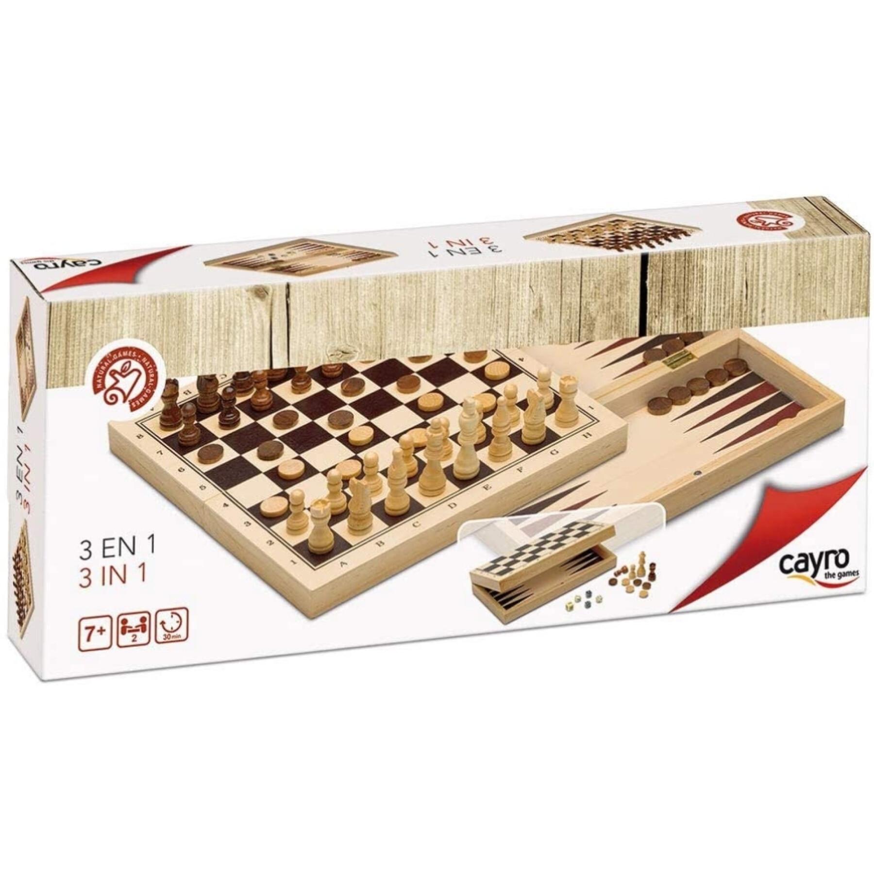 Wooden chess and backgammon sets Cayro