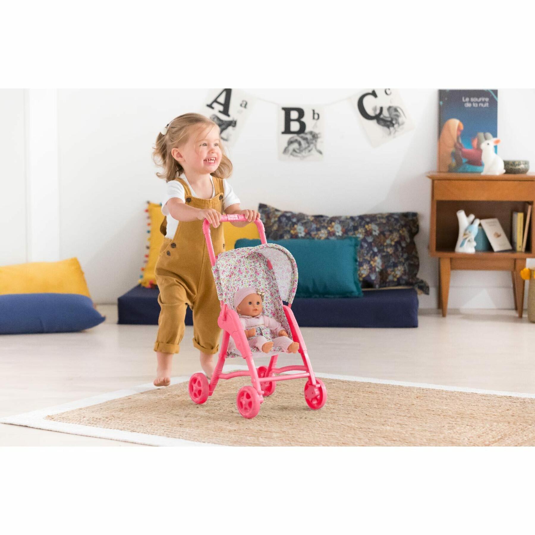Flowered stroller for baby Corolle