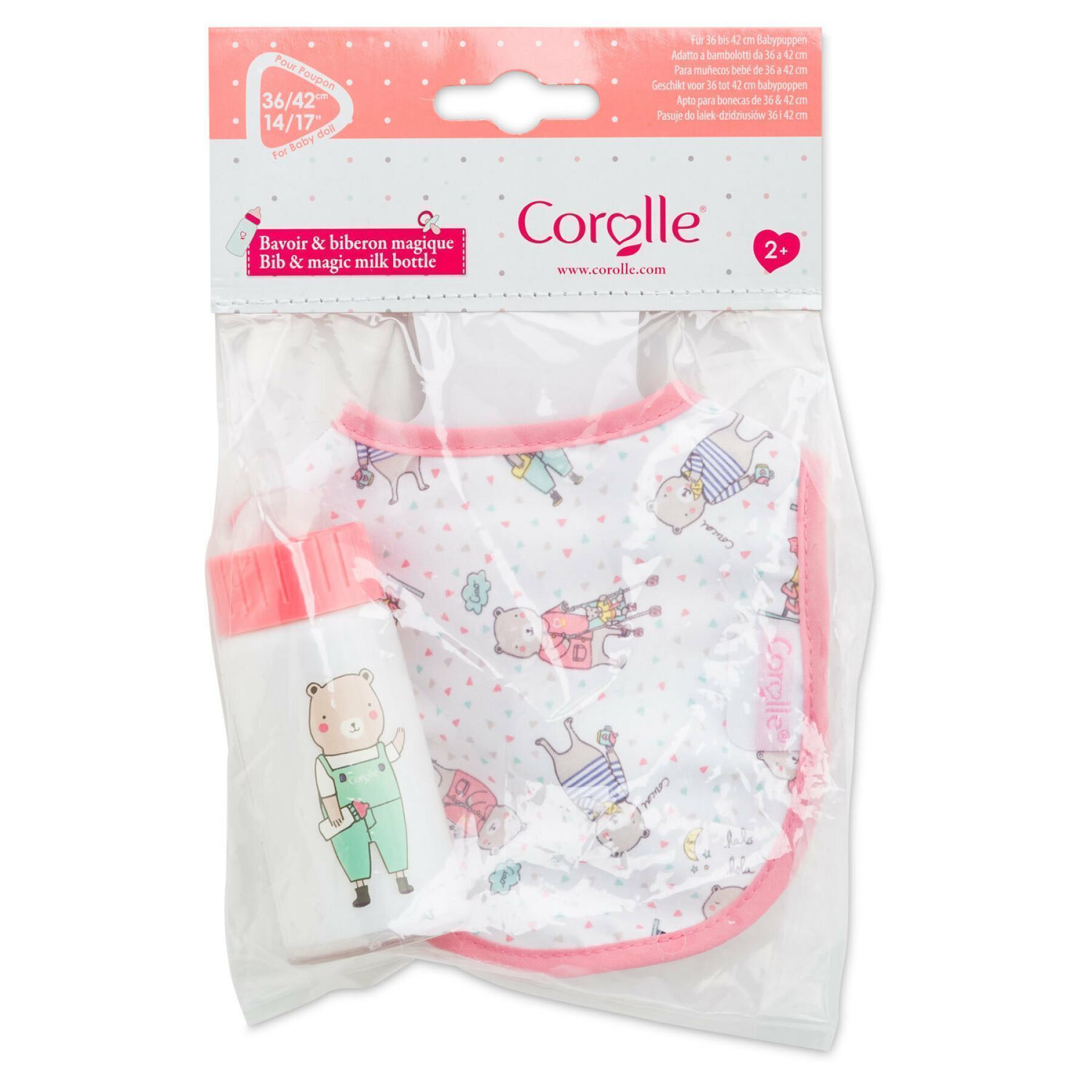 Bib and bottle for baby Corolle
