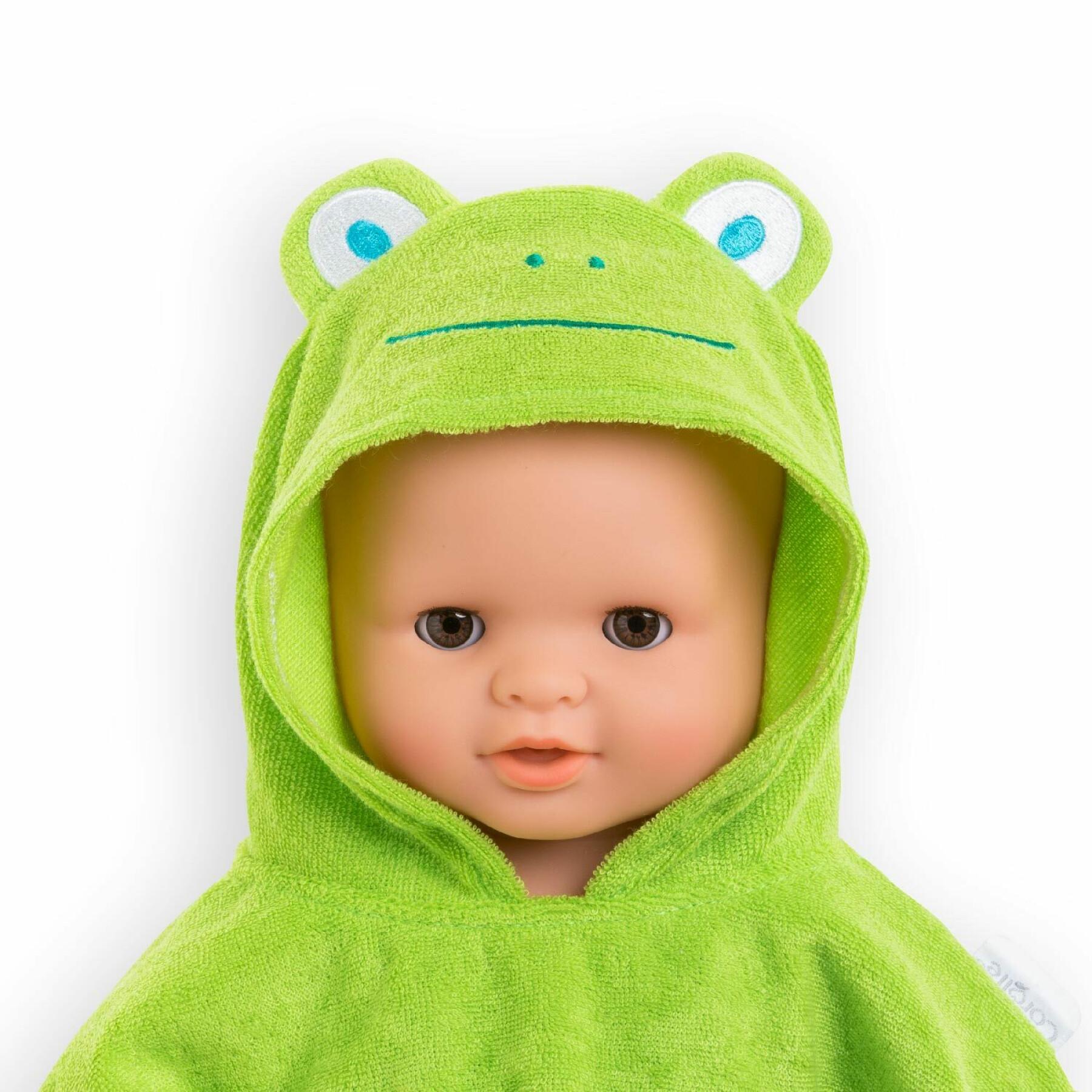 Frog bath cape for baby Corolle