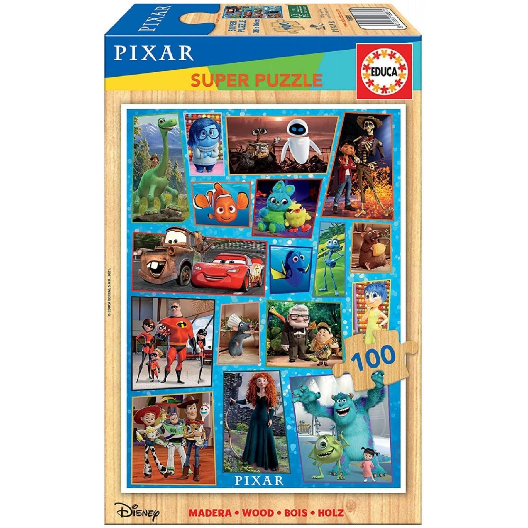 100 piece wooden puzzle Disney Mundo