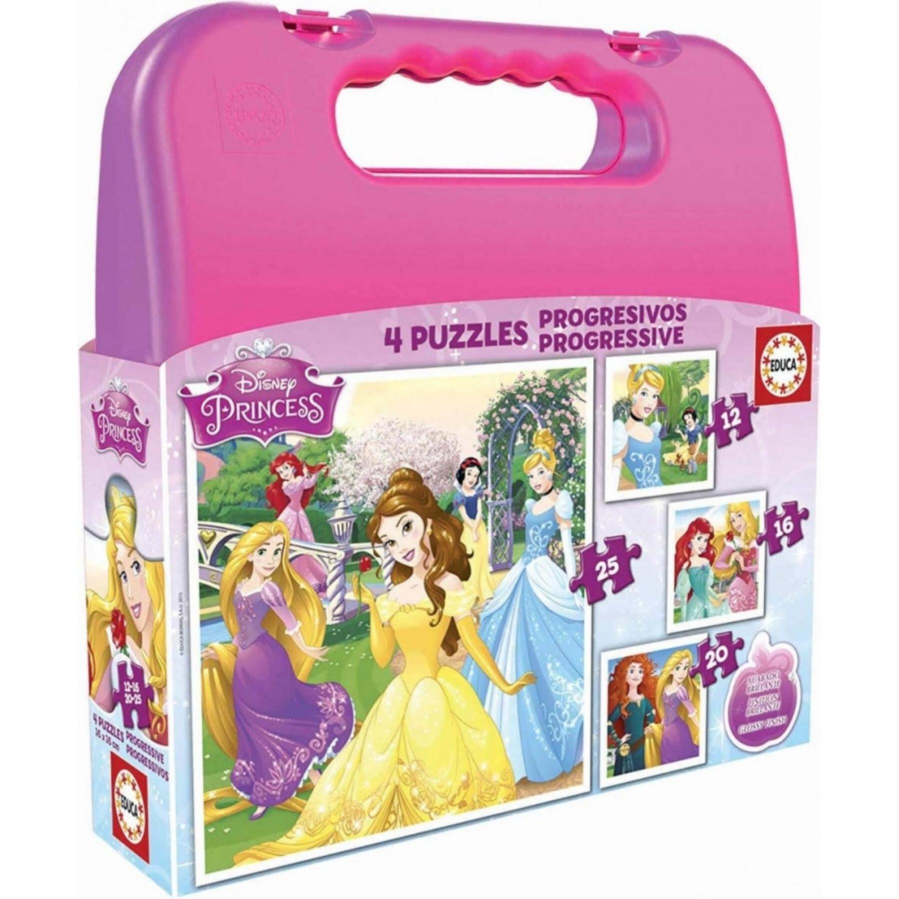 Case of 4 puzzles Disney Princess
