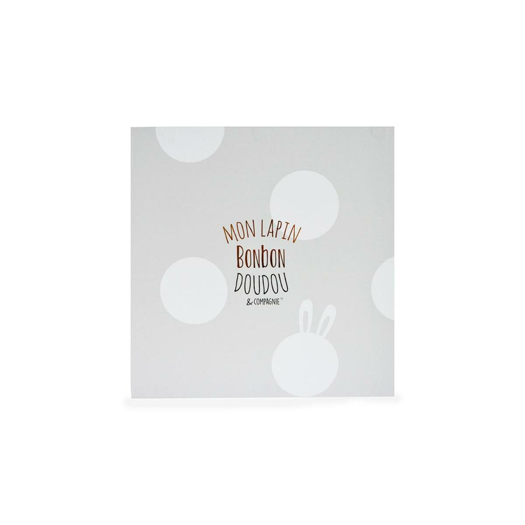 Plush + box Doudou & compagnie Lapin Bonbon Taupe