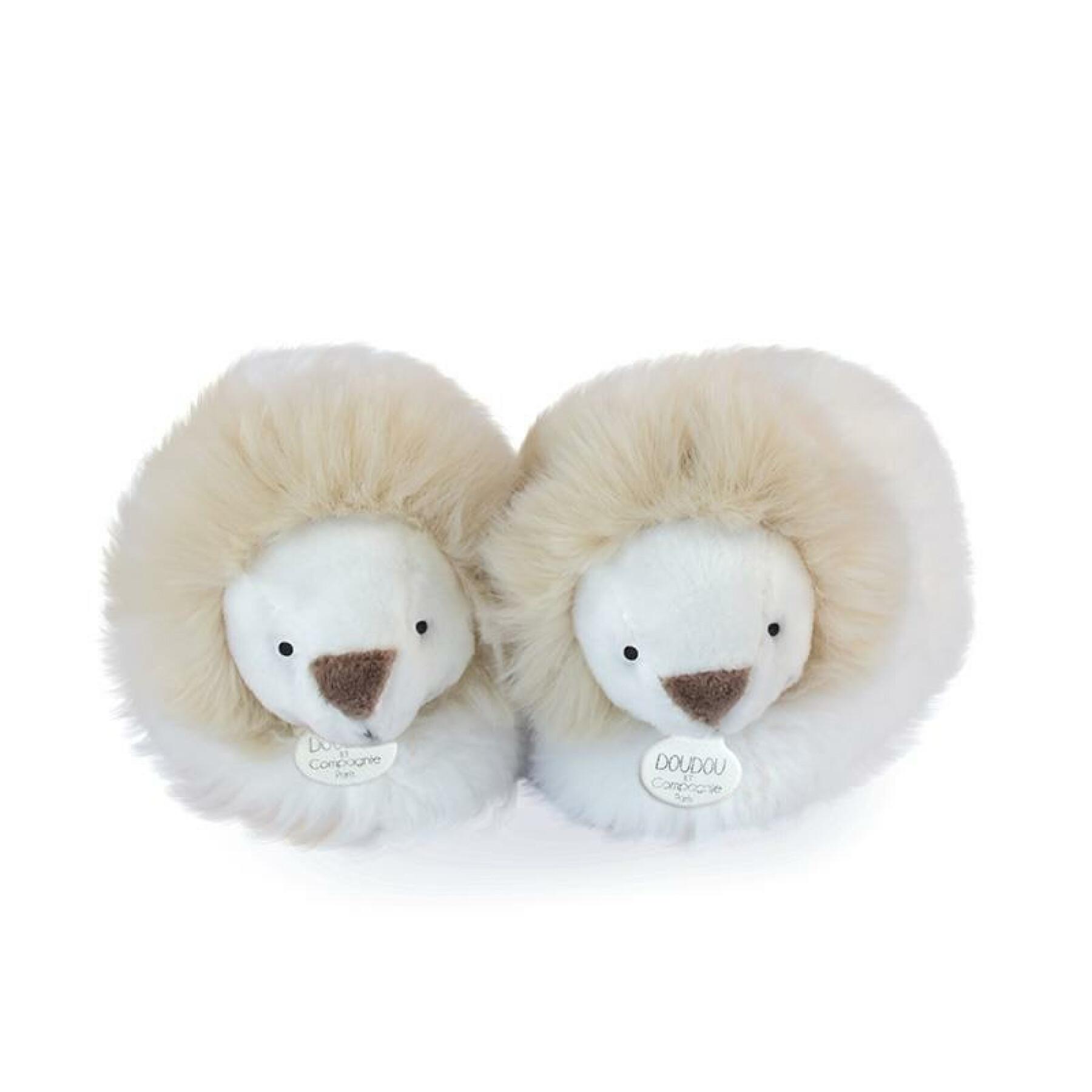 Slippers with rattle baby Doudou & compagnie Unicef - Lion