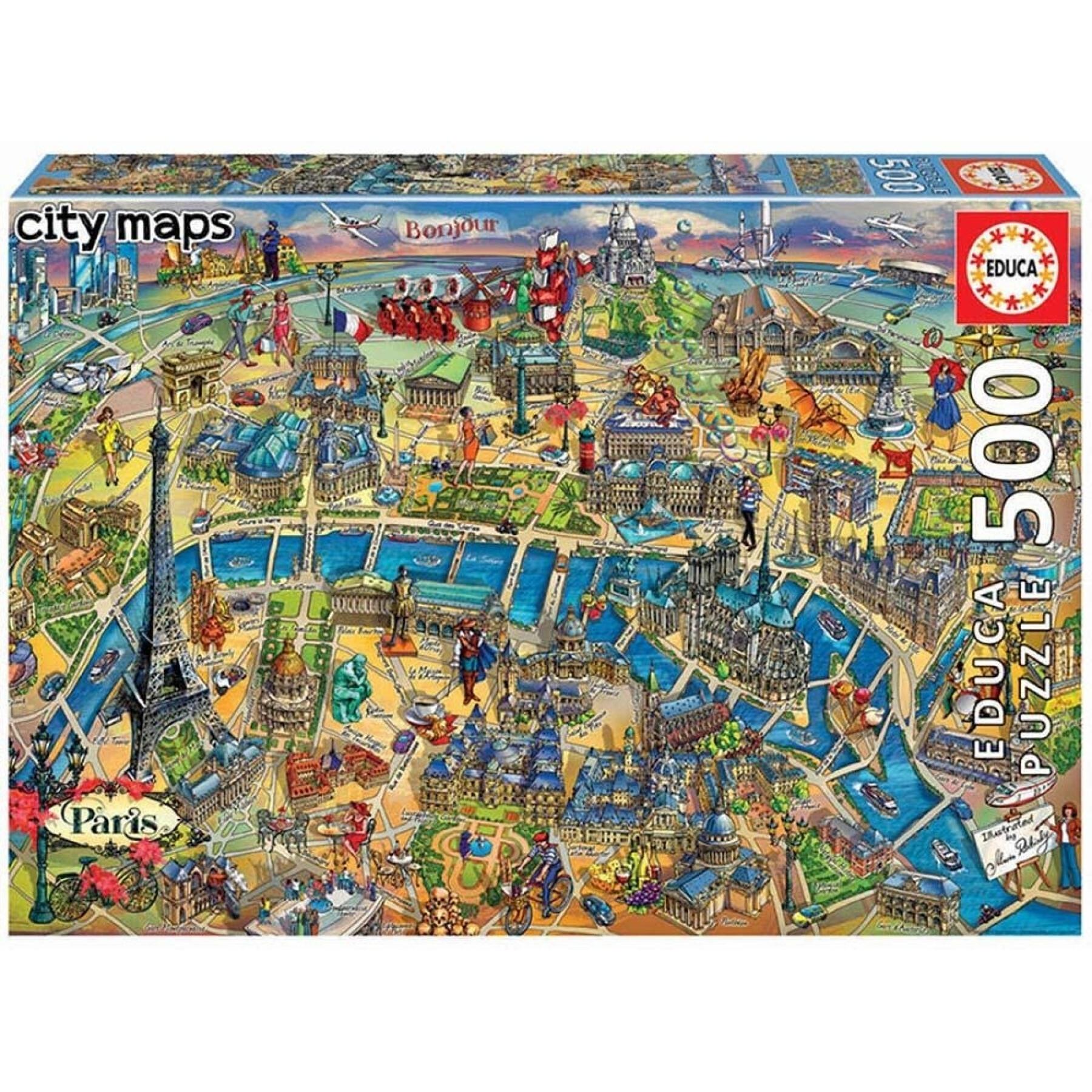 500 piece puzzle Educa Mapa De Paris