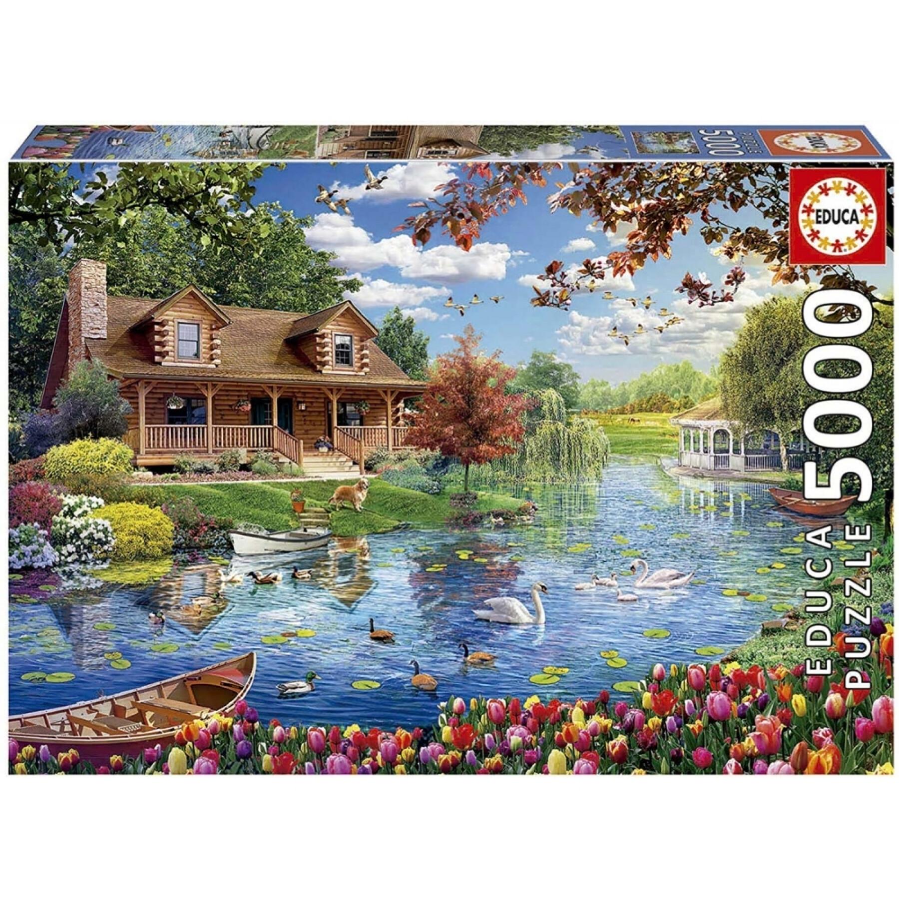 5000 piece puzzle Educa Casita En El Lago