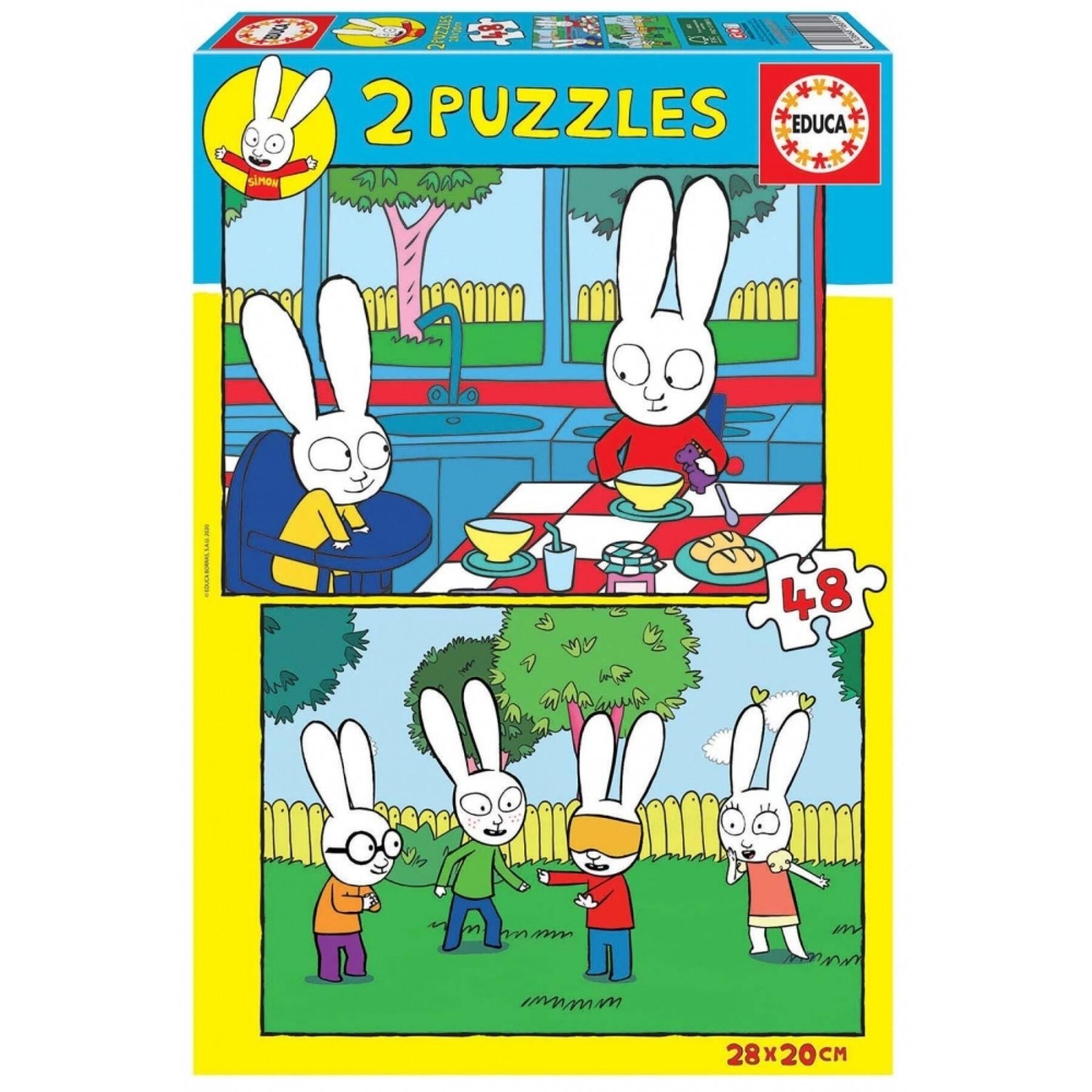Puzzle 2 x 48 pieces Educa Simón