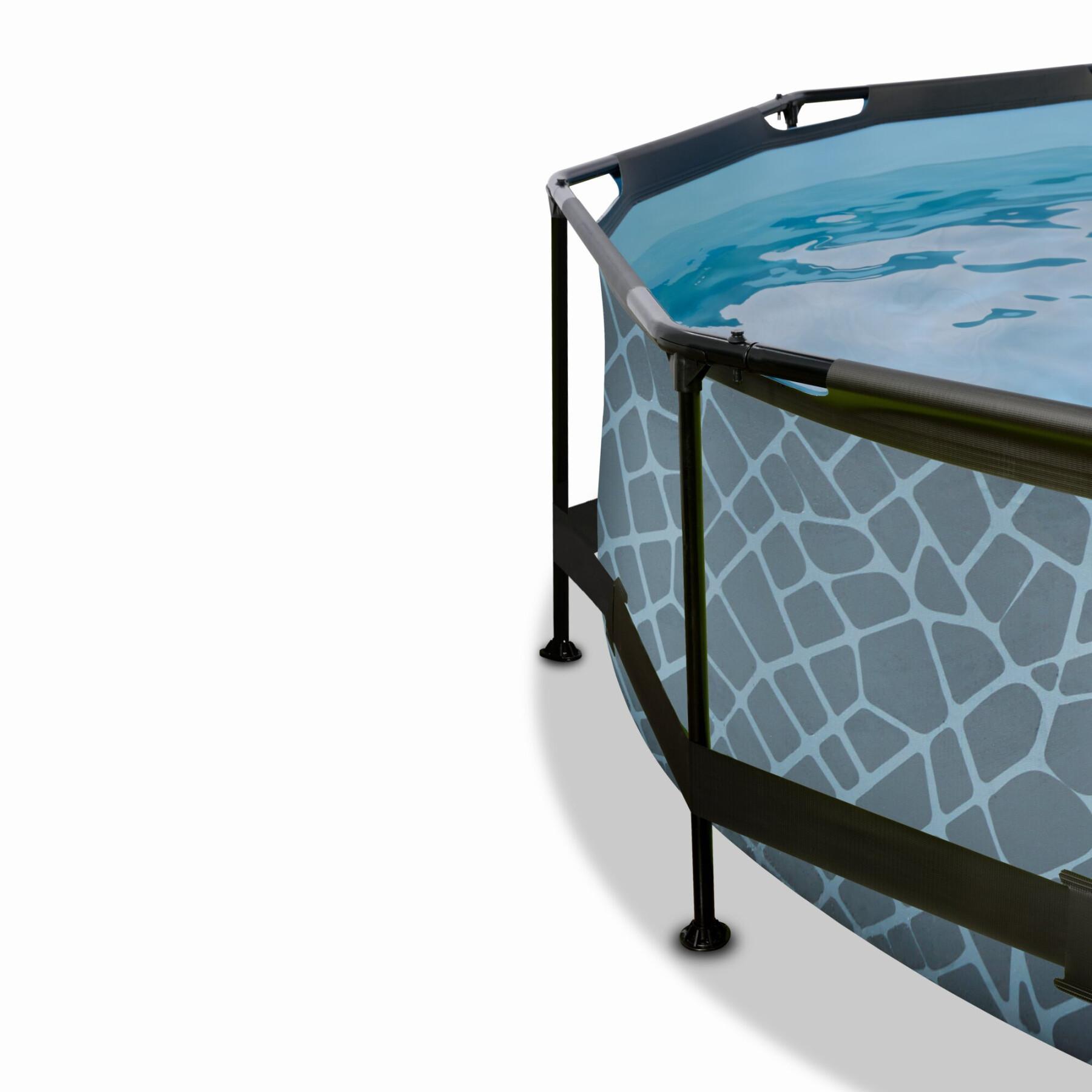 Swimming pool with filter pump and children's dome Exit Toys Stone 300 x 76 cm