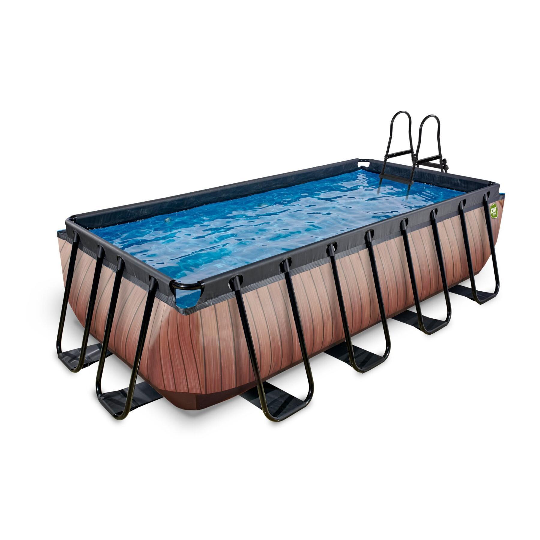 Swimming pool with children's filter pump Exit Toys Wood 400 x 200 x 100 cm