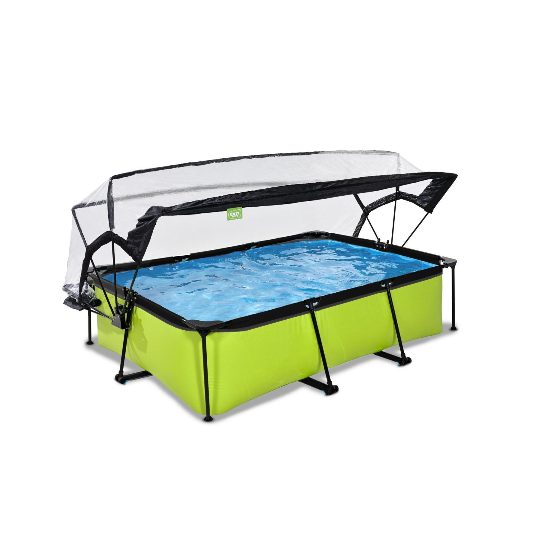 Swimming pool with filter pump and children's dome Exit Toys Lime 220 x 150 x 65 cm