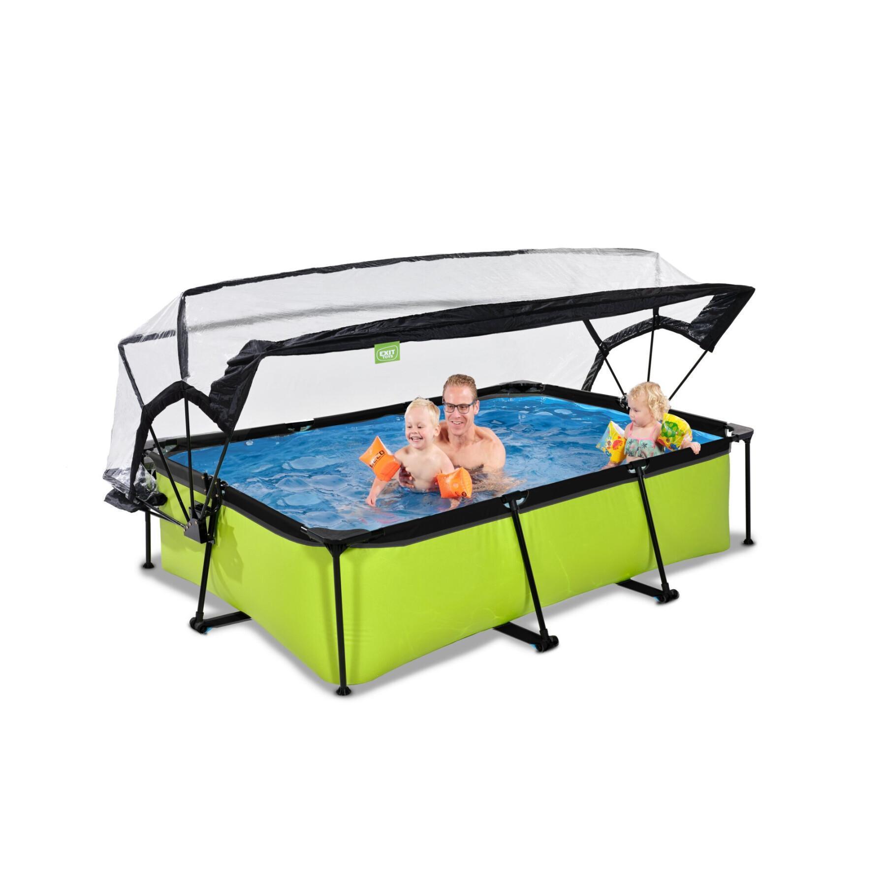 Swimming pool with filter pump and children's dome Exit Toys Lime 220 x 150 x 65 cm