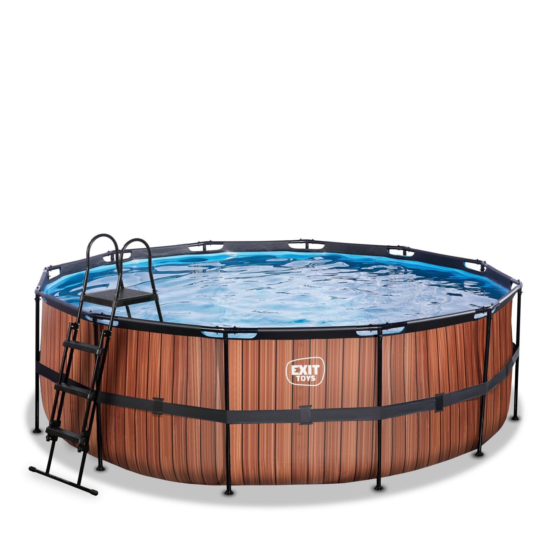 Swimming pool with children's filter pump Exit Toys Wood 427 x 122 cm