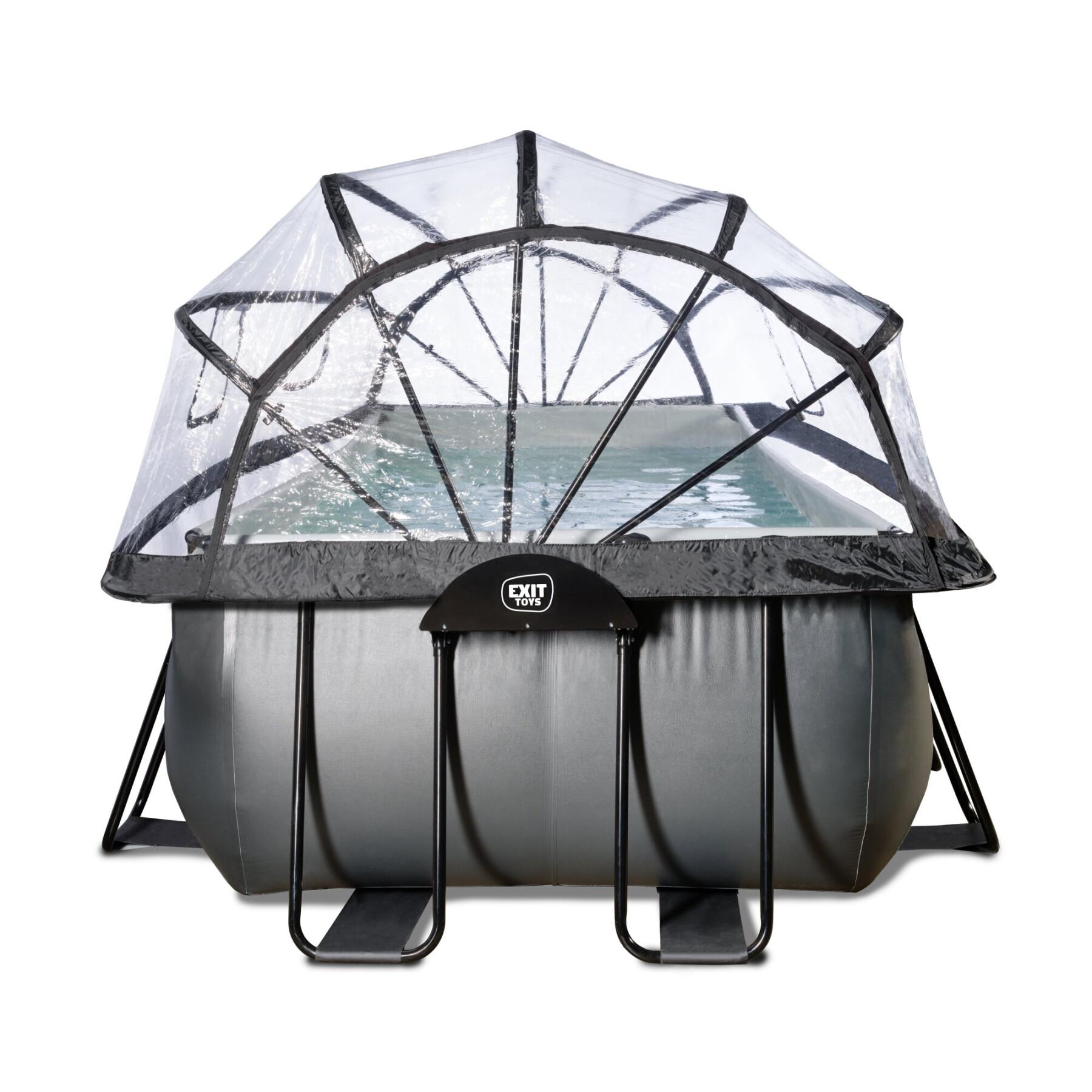 Swimming pool with sand filter pump and leather dome for children Exit Toys 400 x 200 x 100 cm