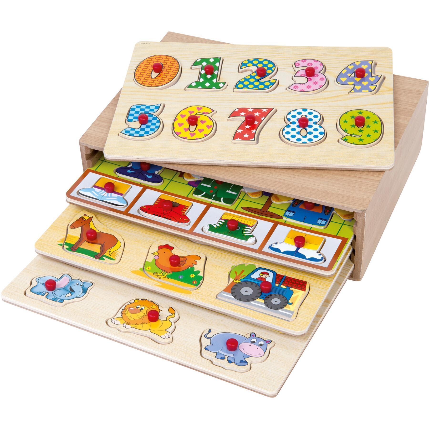 Educational games rack 4 wooden puzzle First Learning