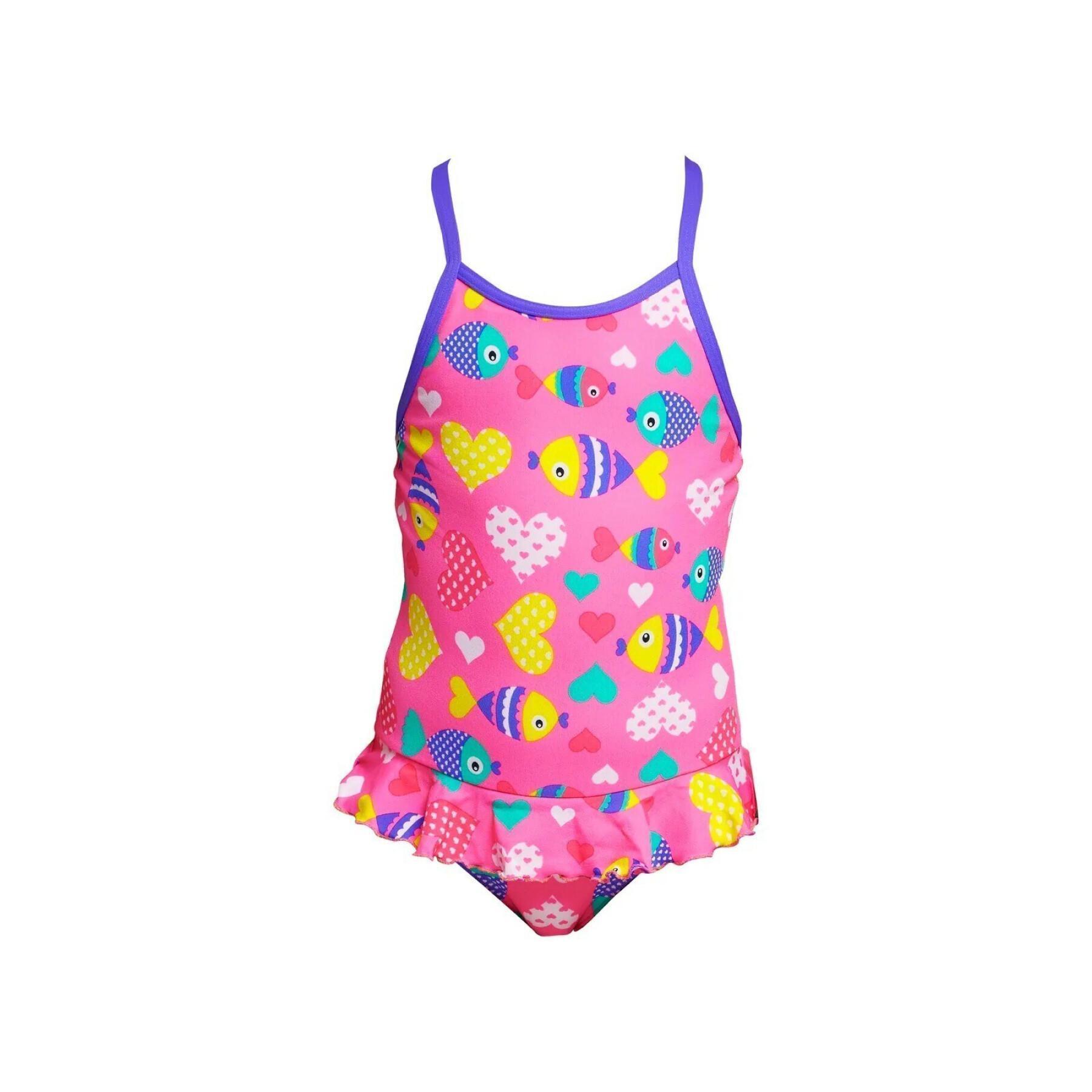 1-piece baby girl swimsuit Funkita Belted Frill