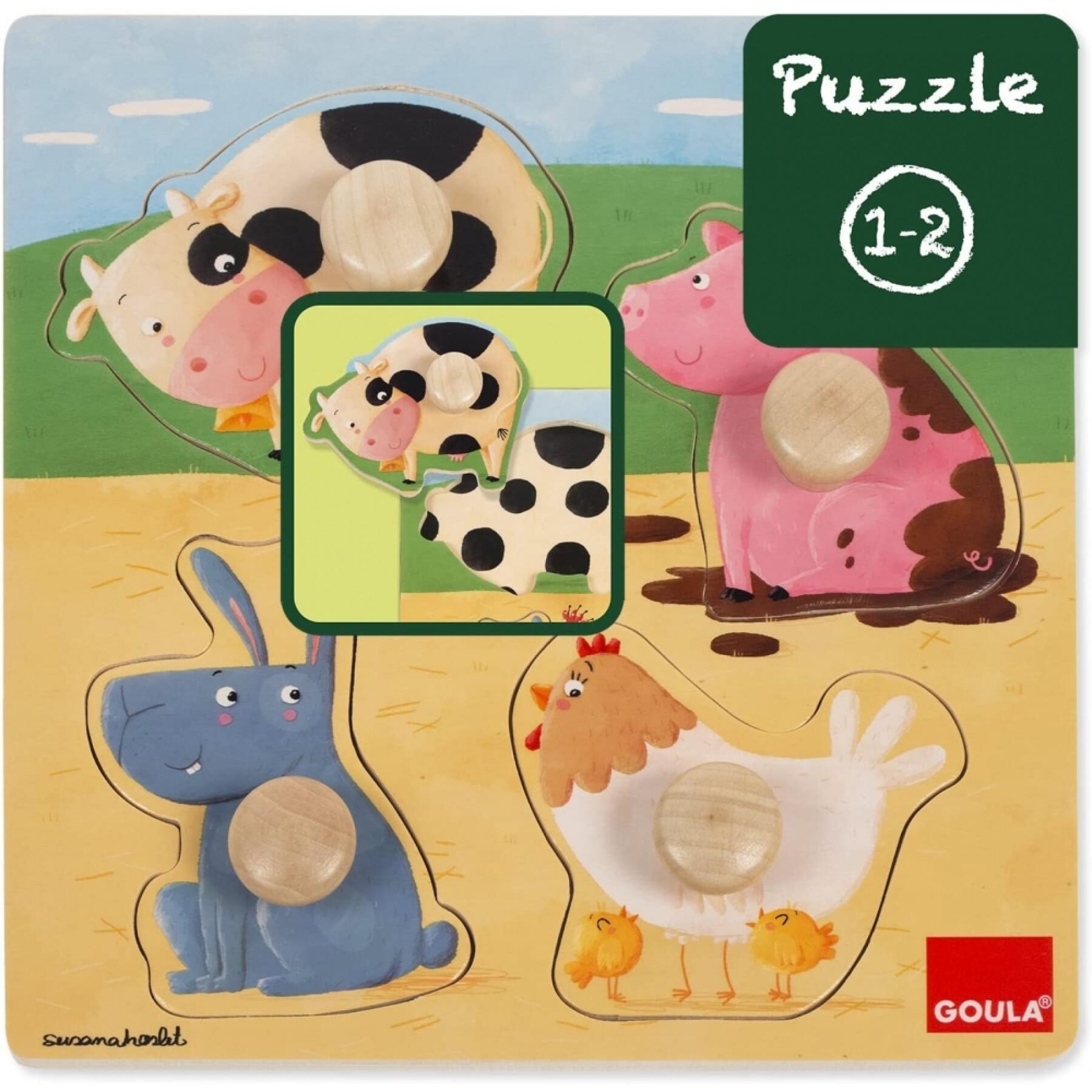 Wooden puzzle Goula Animales