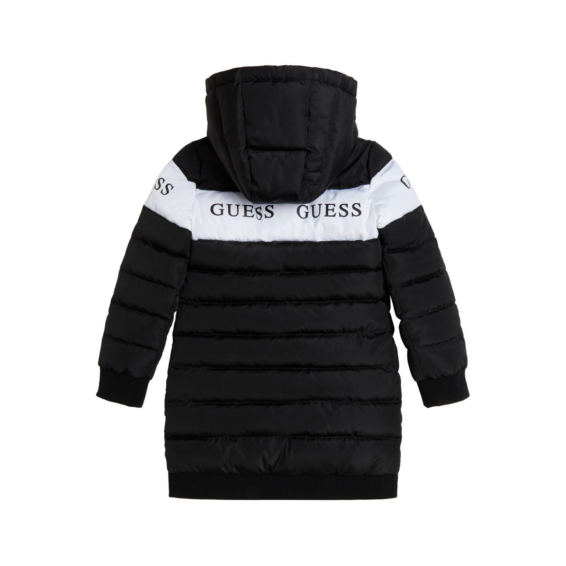 Long hooded jacket for girls Guess