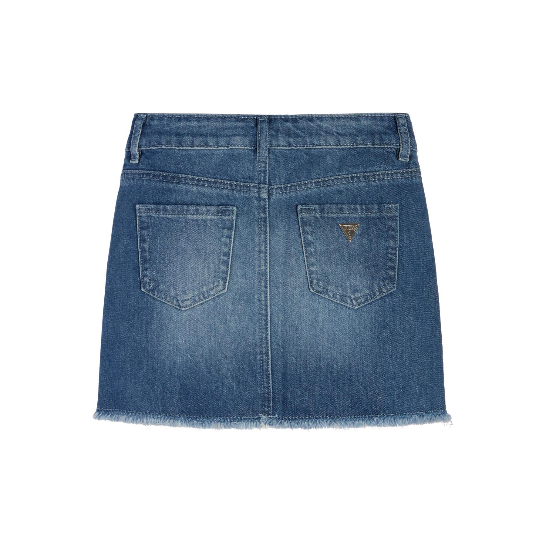 Girl's embroidered denim skirt Guess