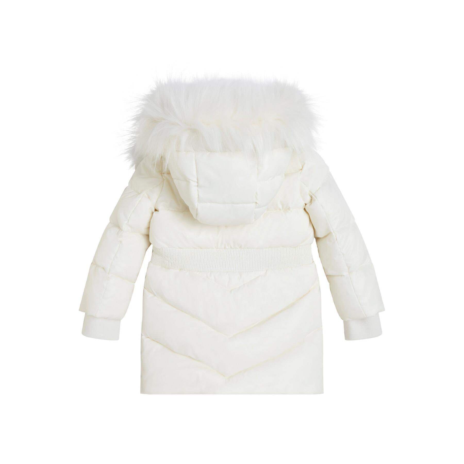 Girl's synthetic fur hooded jacket Guess
