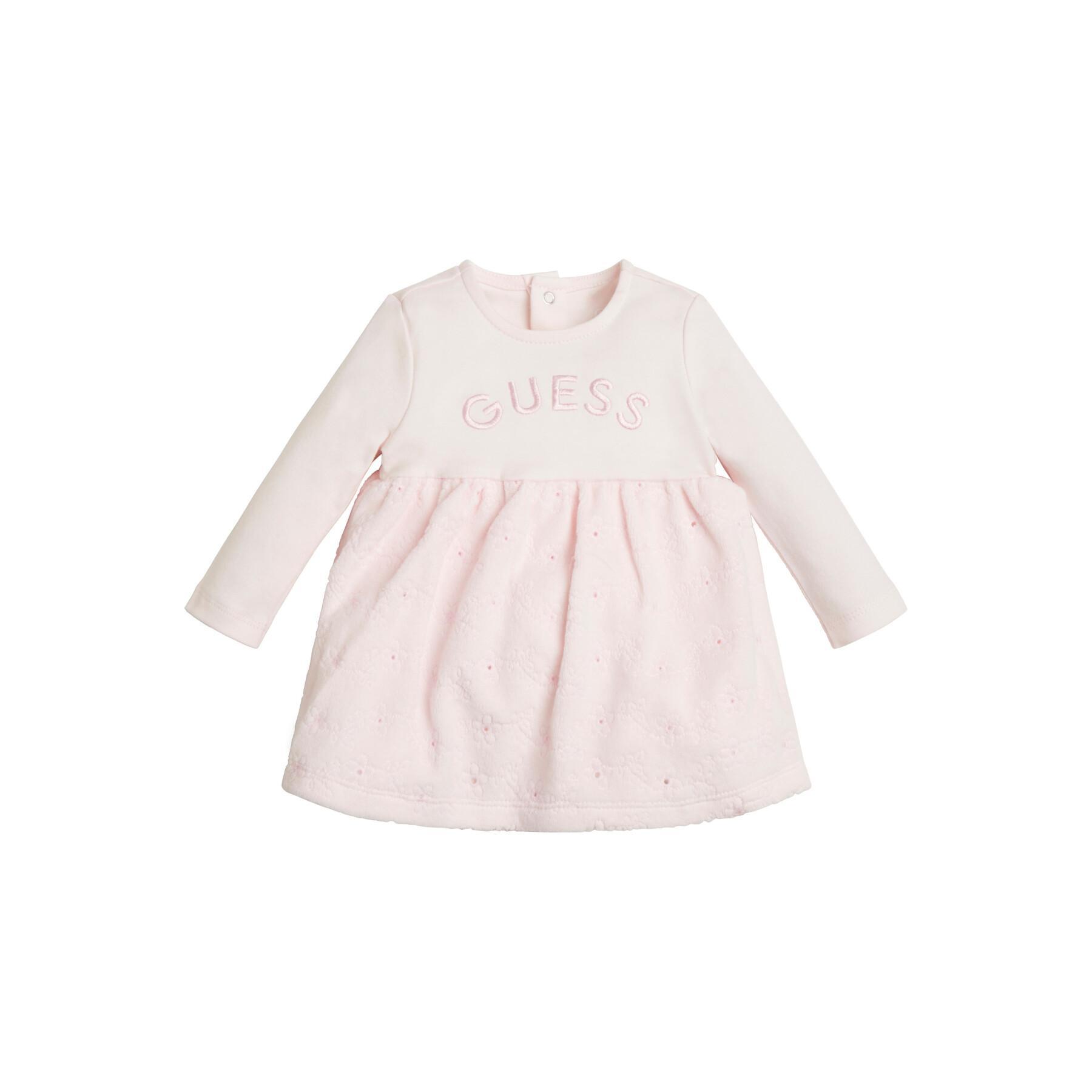 Dress with chenille long sleeves baby girl Guess