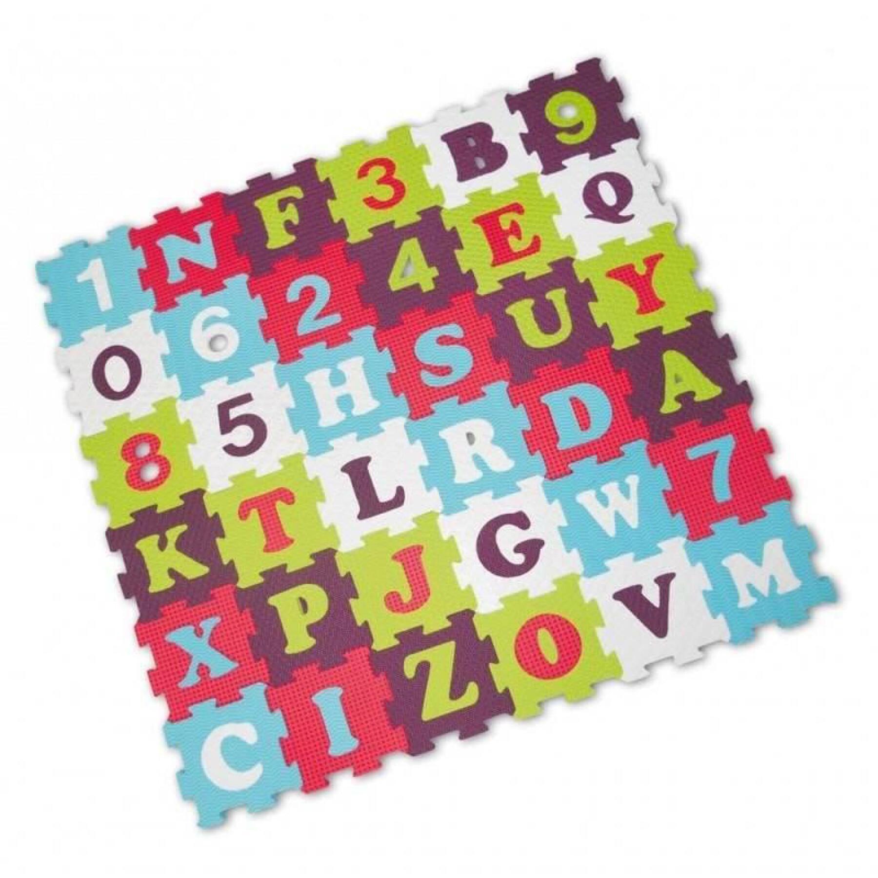 Number + letter tiles 36 pieces ludi Jbm Sarl