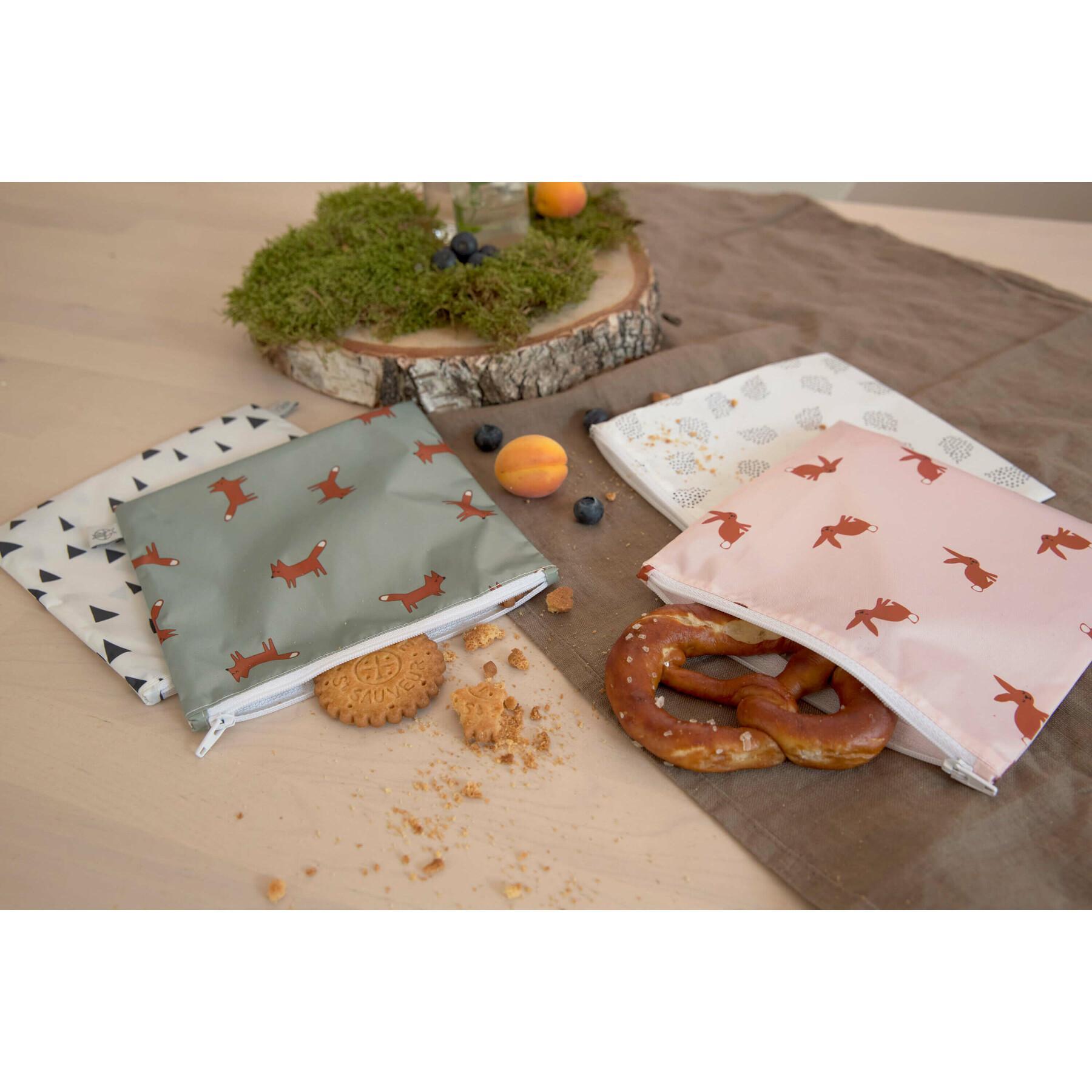 Set of 2 children's snack bags Lässig Little Forest Renard