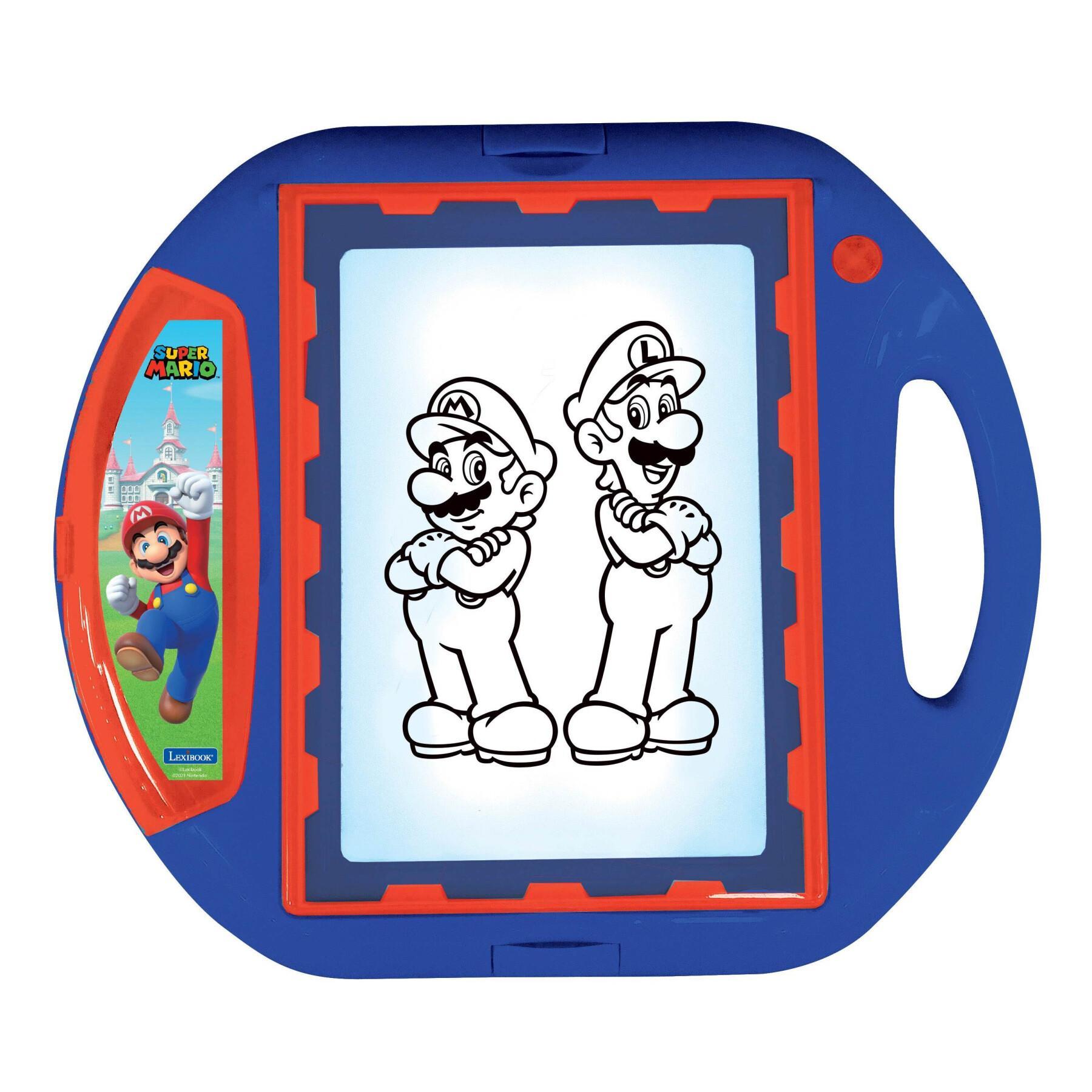 Super Mario educational projector tablet + templates and stamps Lexibook