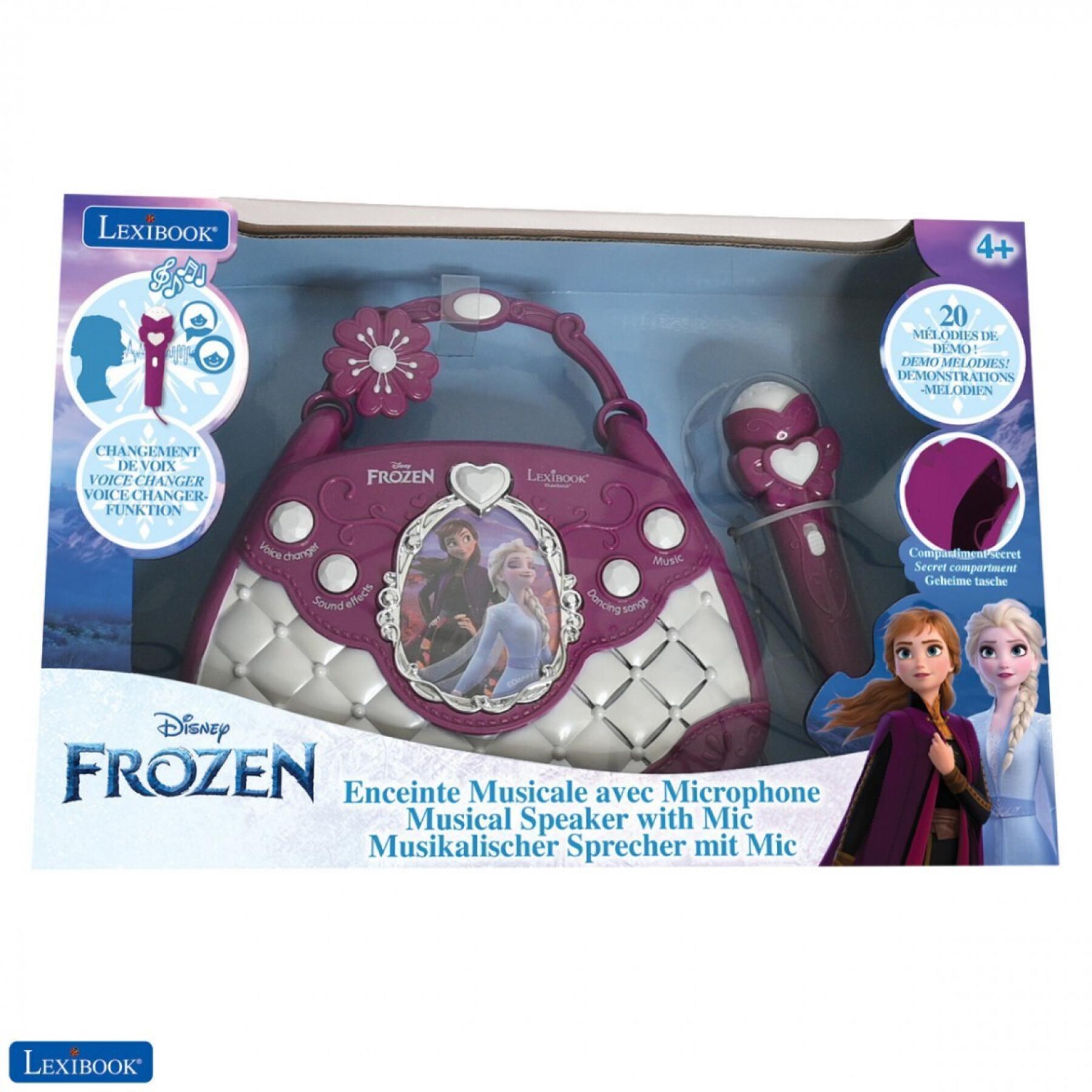 Handbag music speaker with microphone, voice changer and aux-in snow queen cable Lexibook