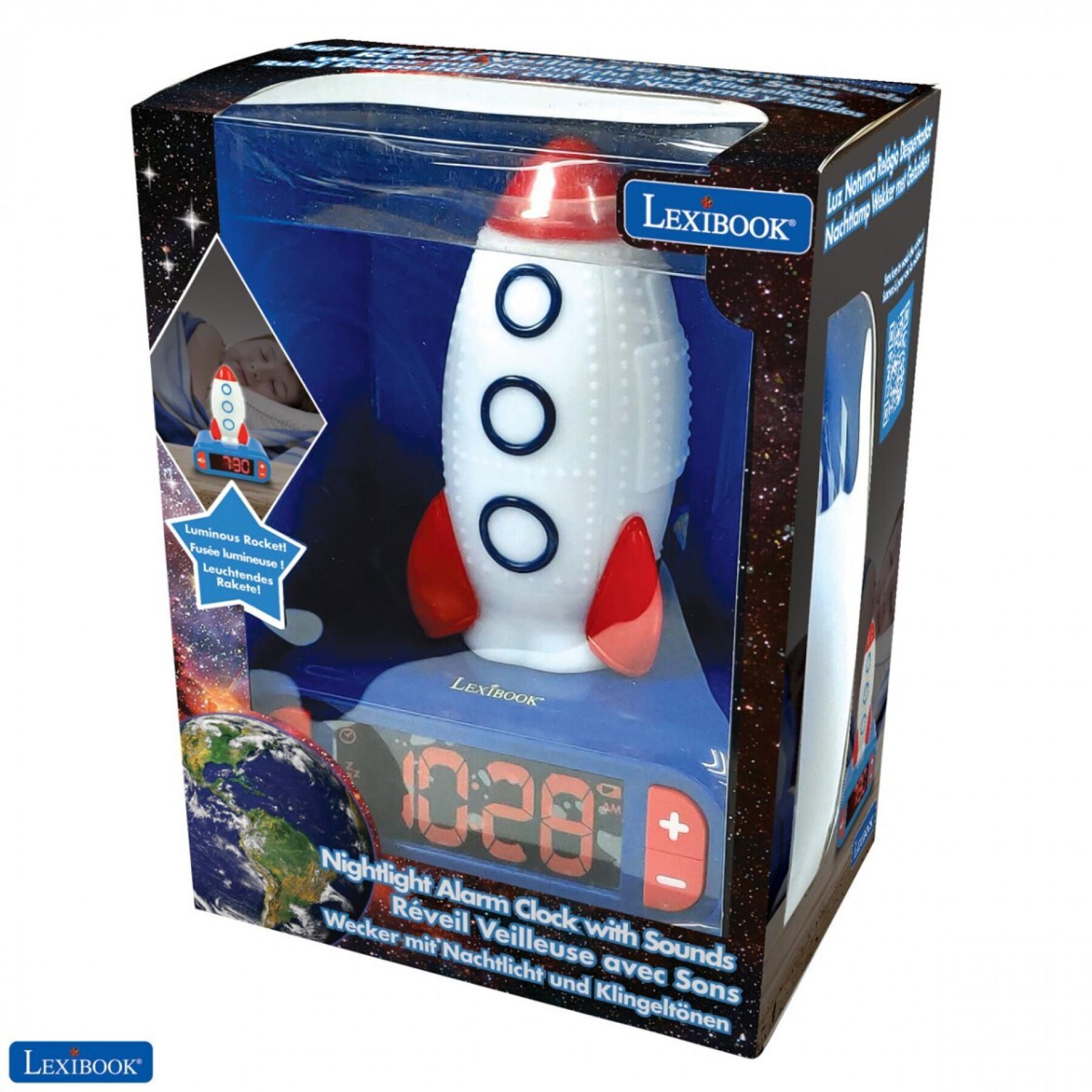 Alarm clock with 3d rocket design, nightlight and sound effects Lexibook