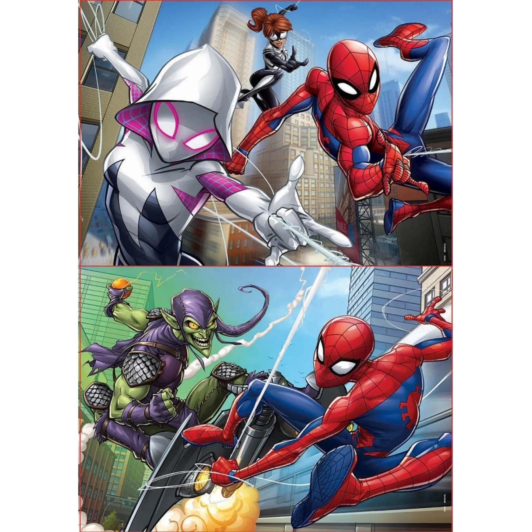 Puzzle 2 x 48 pièces Spiderman Marvel