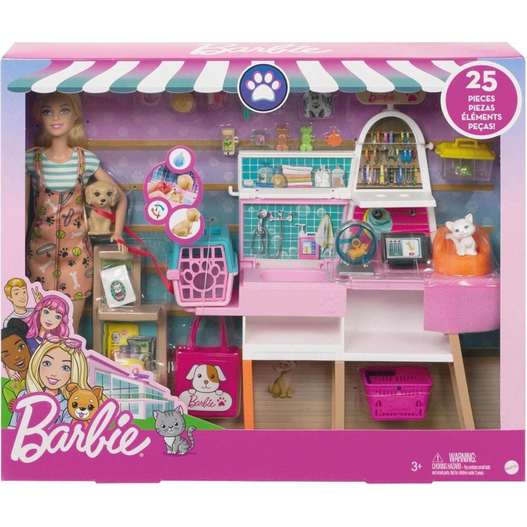 Barbie doll and her pet shop Mattel France