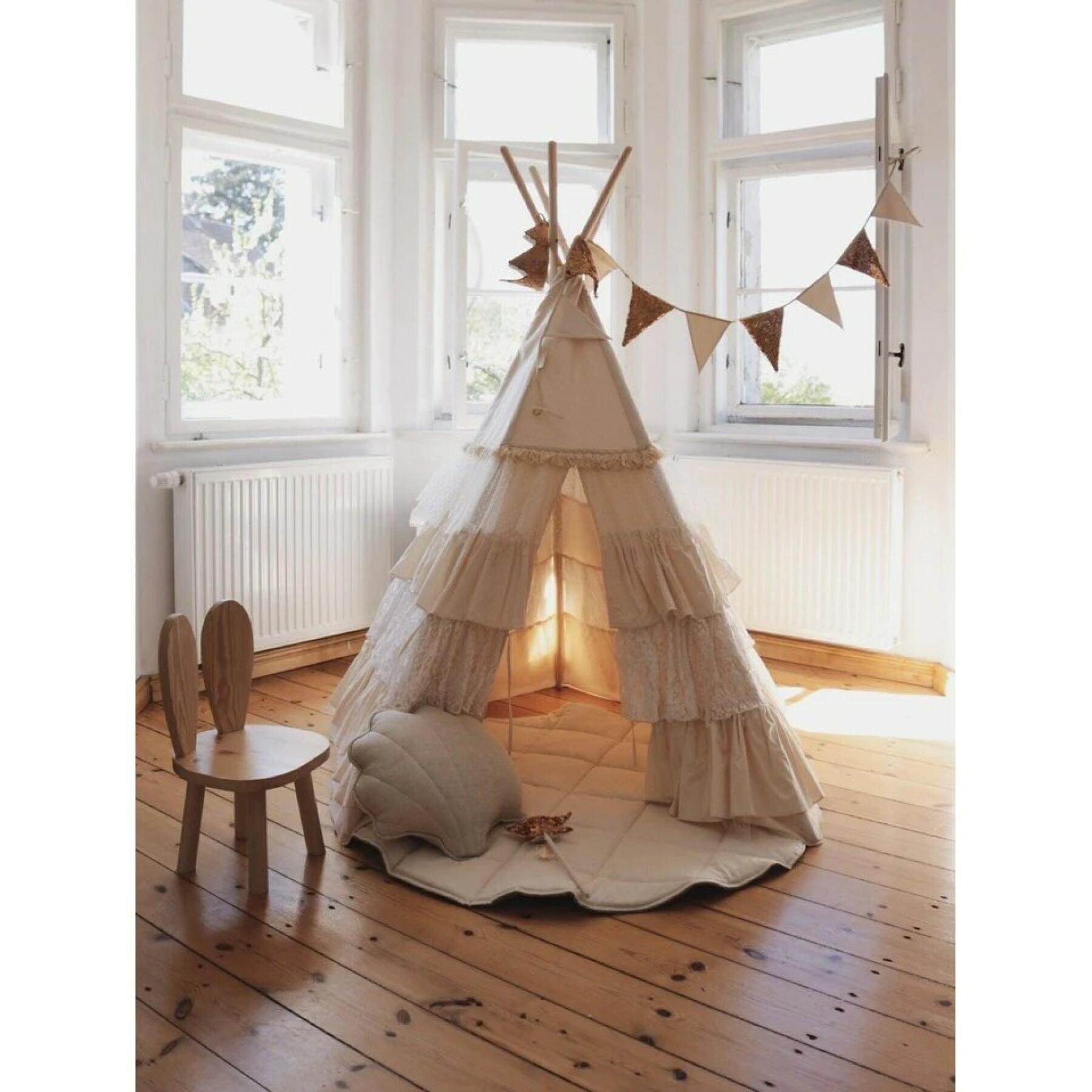Teepee set with ruffles and leaf mat for children Moi Mili "Shabby Chic"