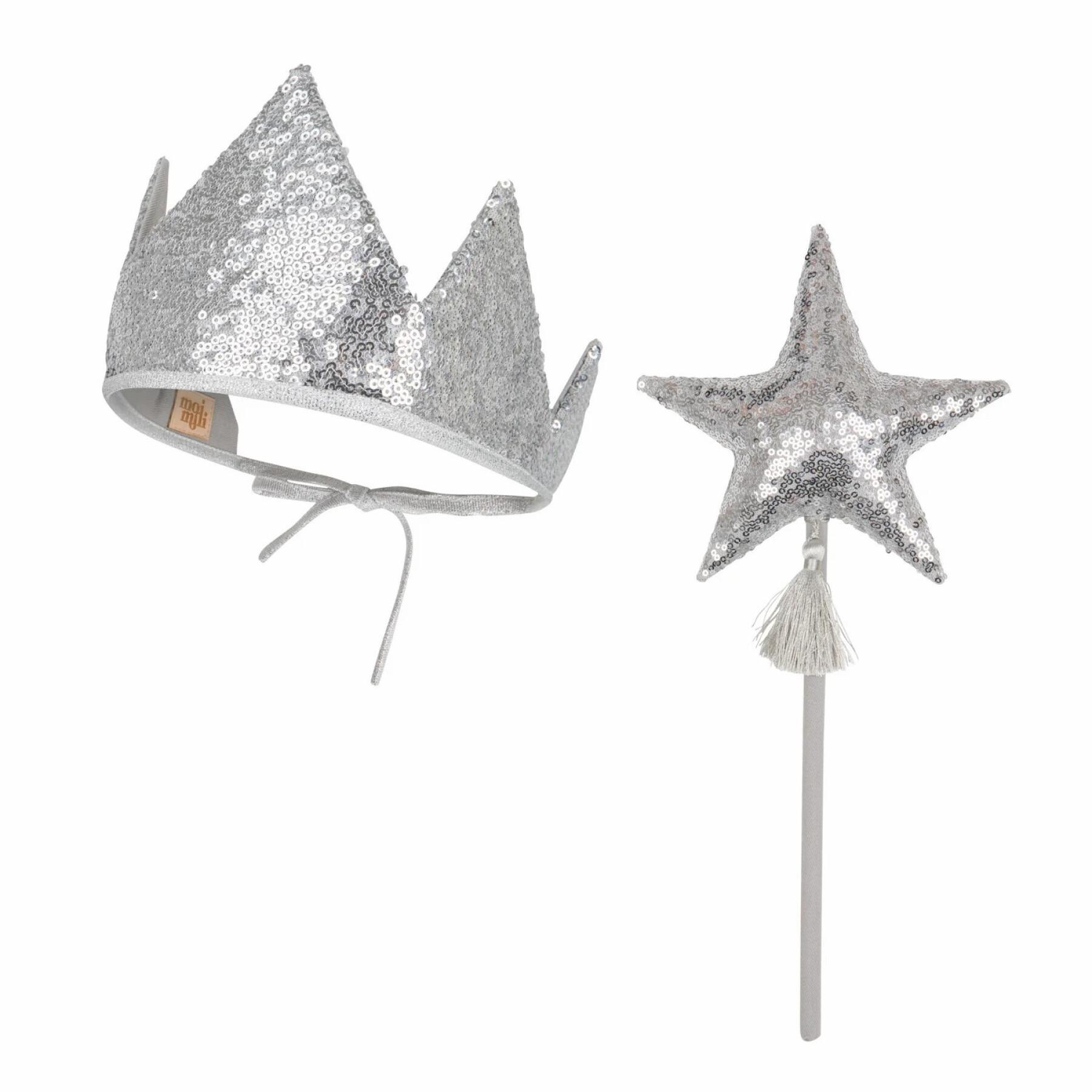 Crown and wand Moi Mili Silver Sequins