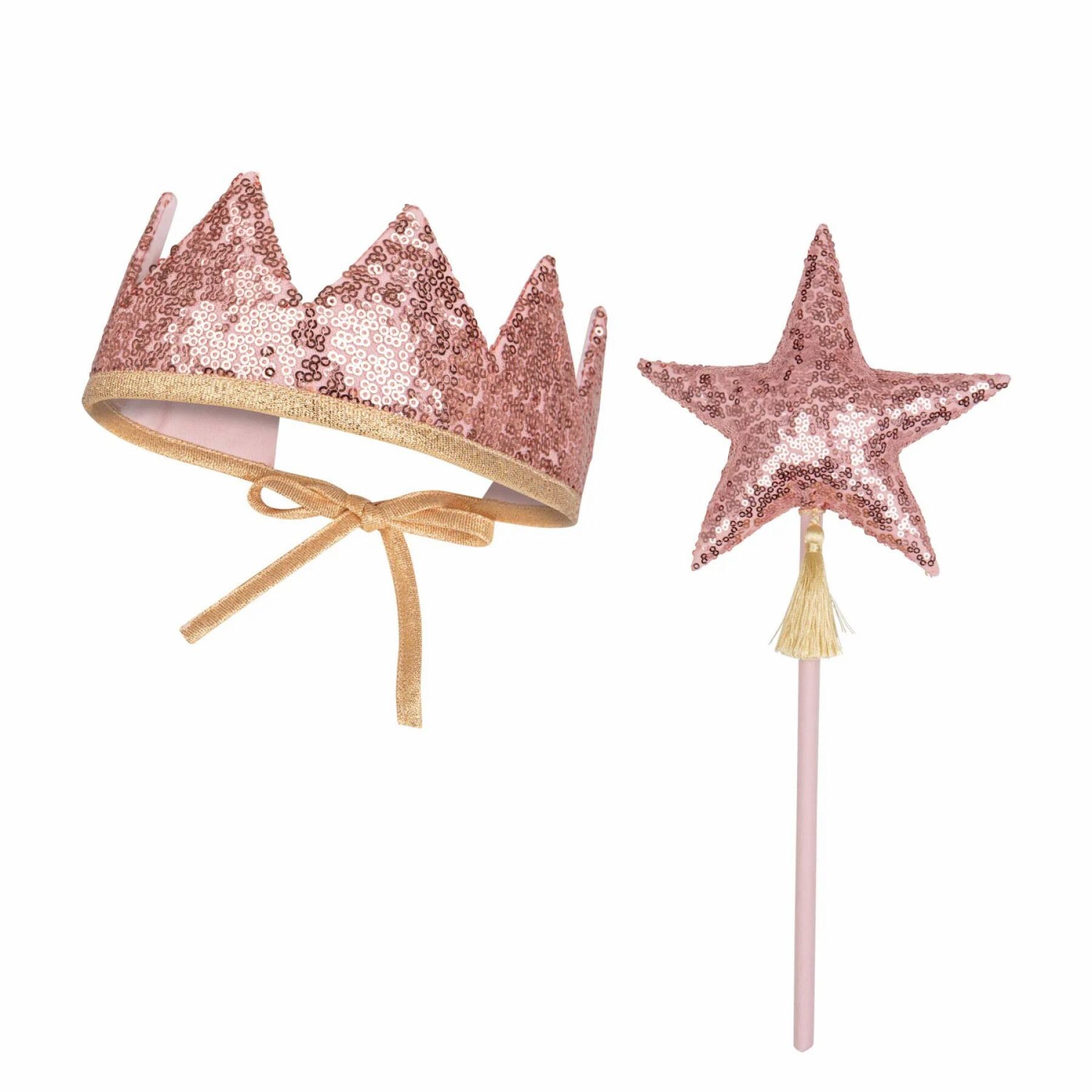 Fairy crown and magic wand Moi Mili Pink Sequins