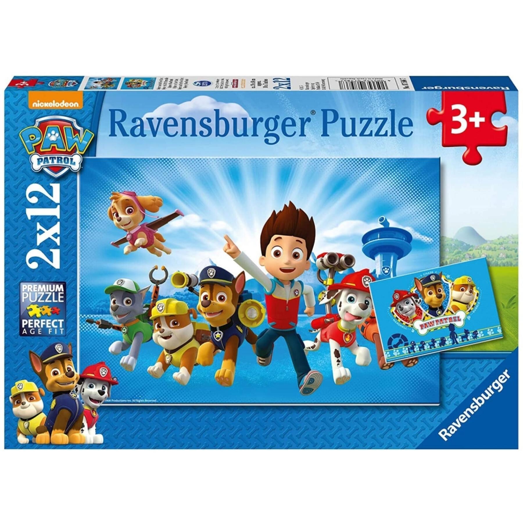 Double puzzle of 12 pieces Paw Patrol