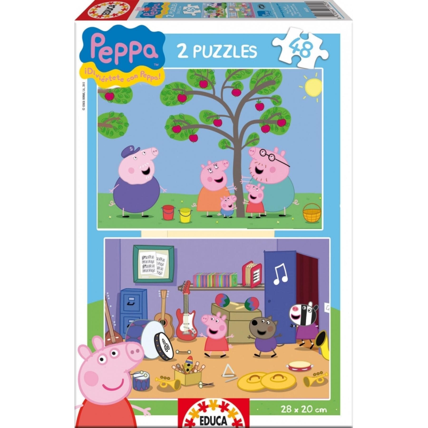 Puzzle 2 x 48 pieces Peppa Pig